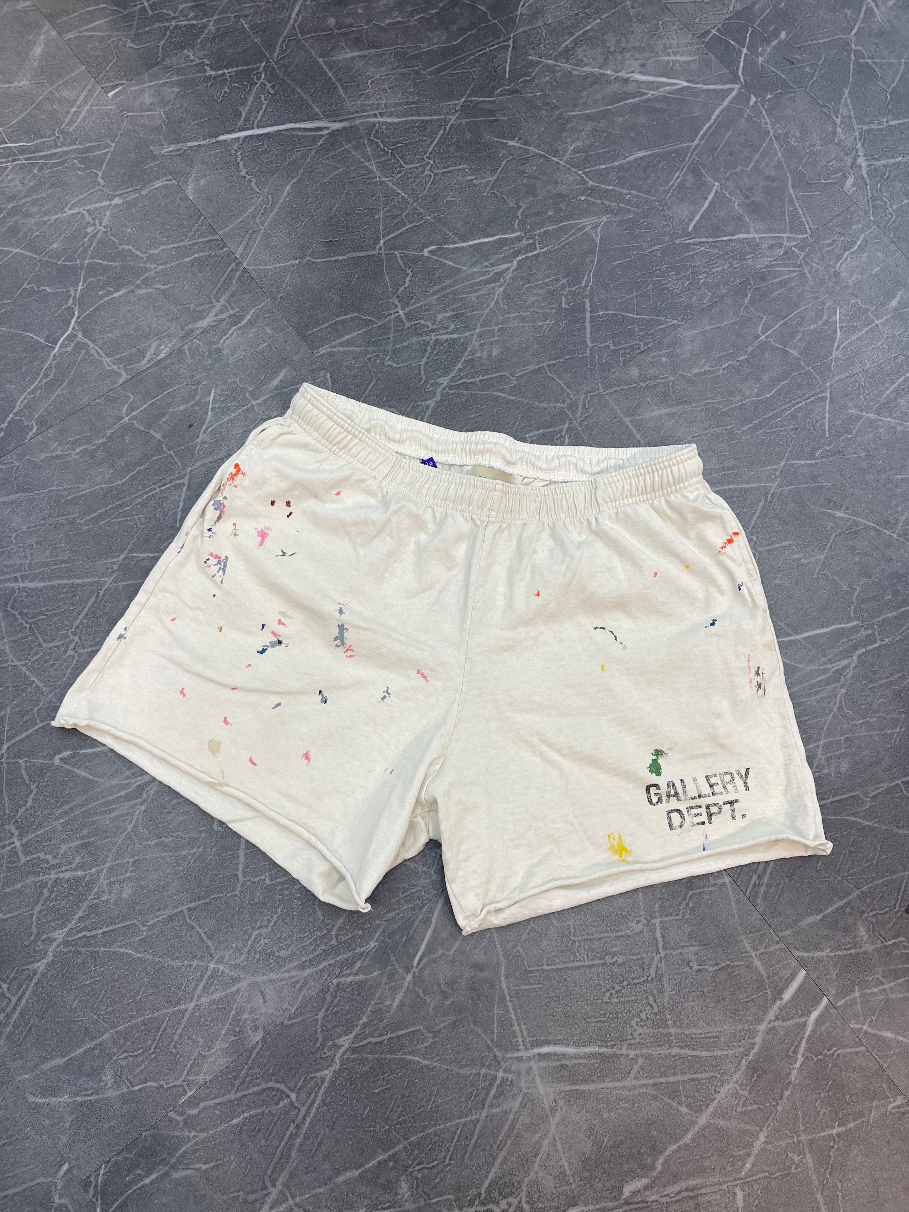 Gallery Dept Insomnia Paint Splatter Shorts Cream