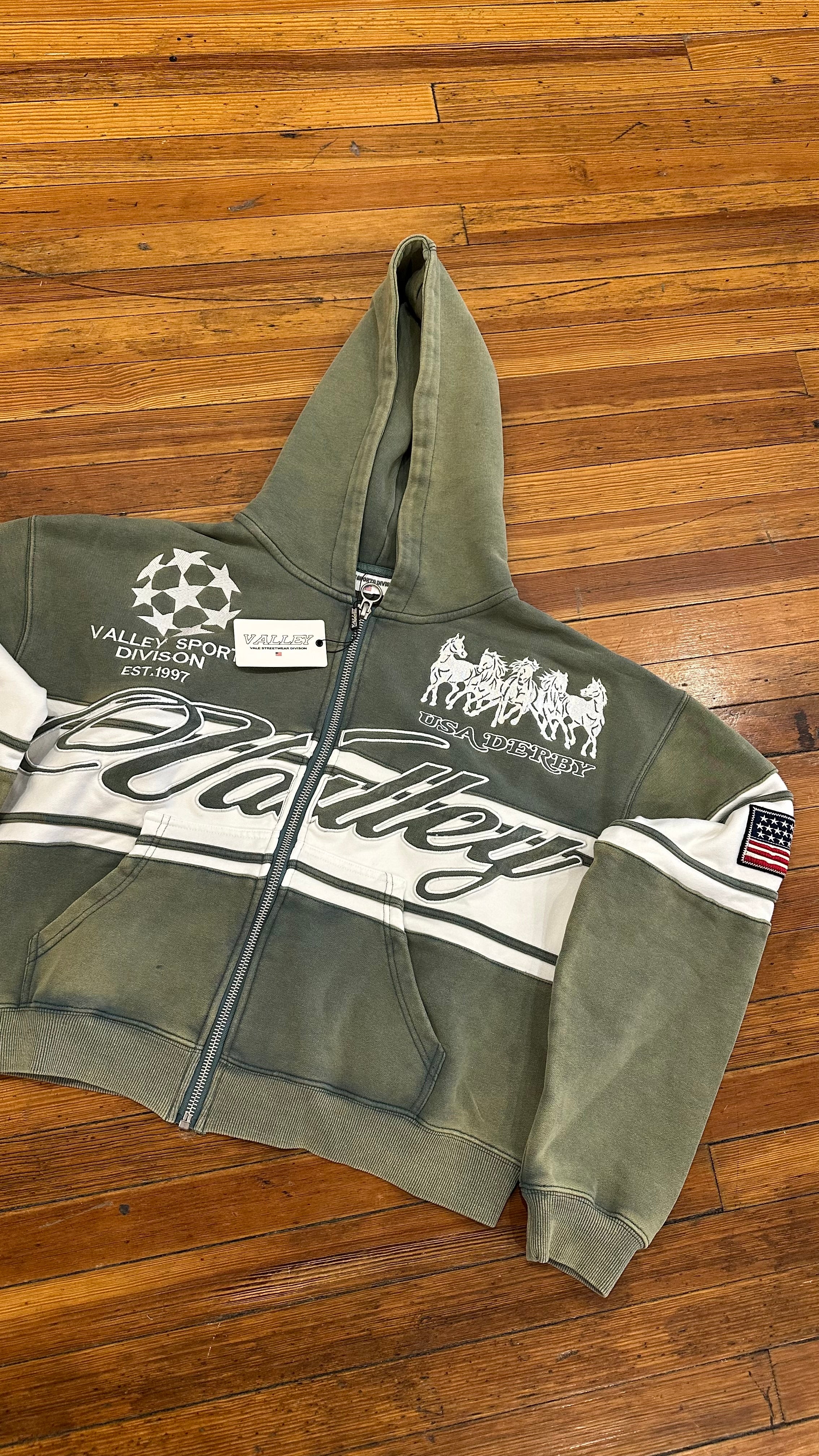 Vale Forever Forest Cursive Hoodie “Olive”