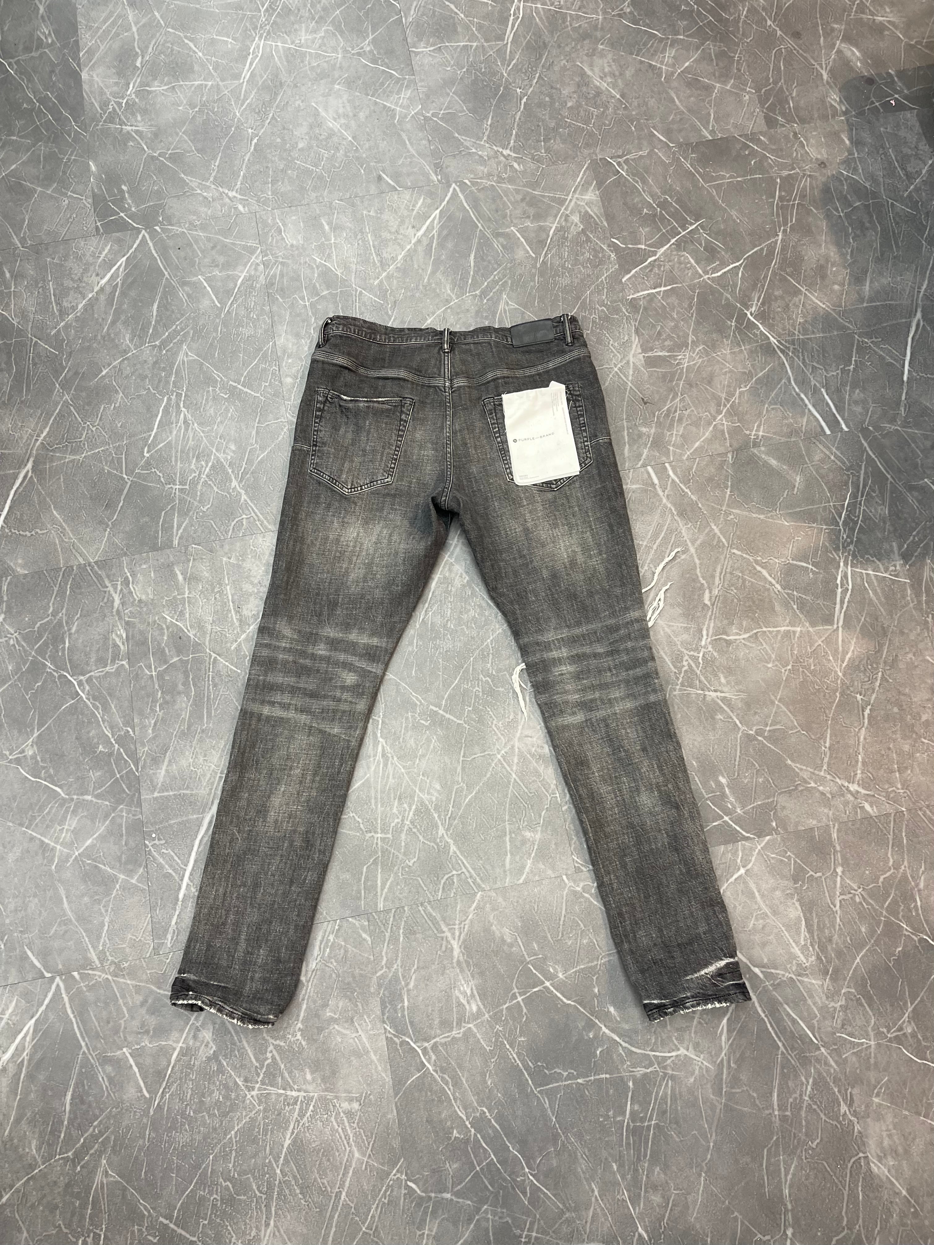 Purple Jeans Knee Rips Black (34)