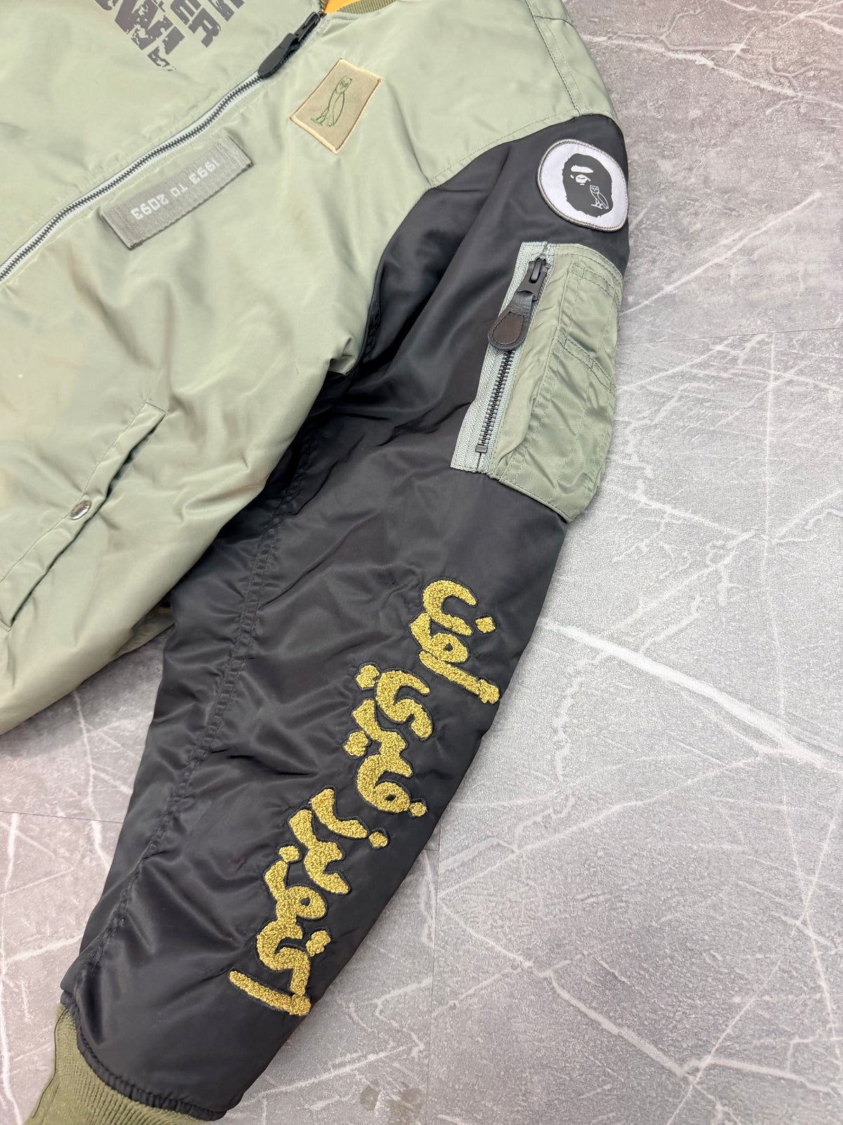 BAPE x OVO MA-1 Jacket “Olive Drab” (Size L) - Image 3