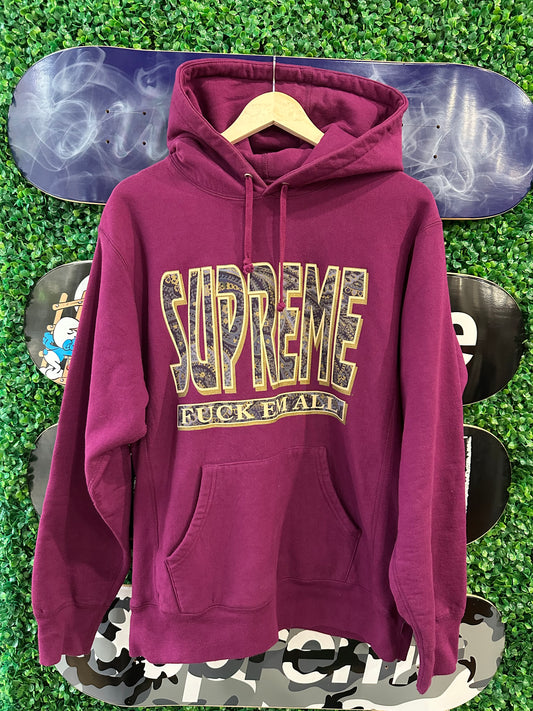 Supreme Hoodie “Paisley Purple F ‘Em All”