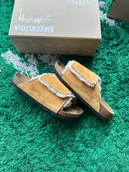 Birkenstock Solana Shearling Slide x Stussy “Caramel”