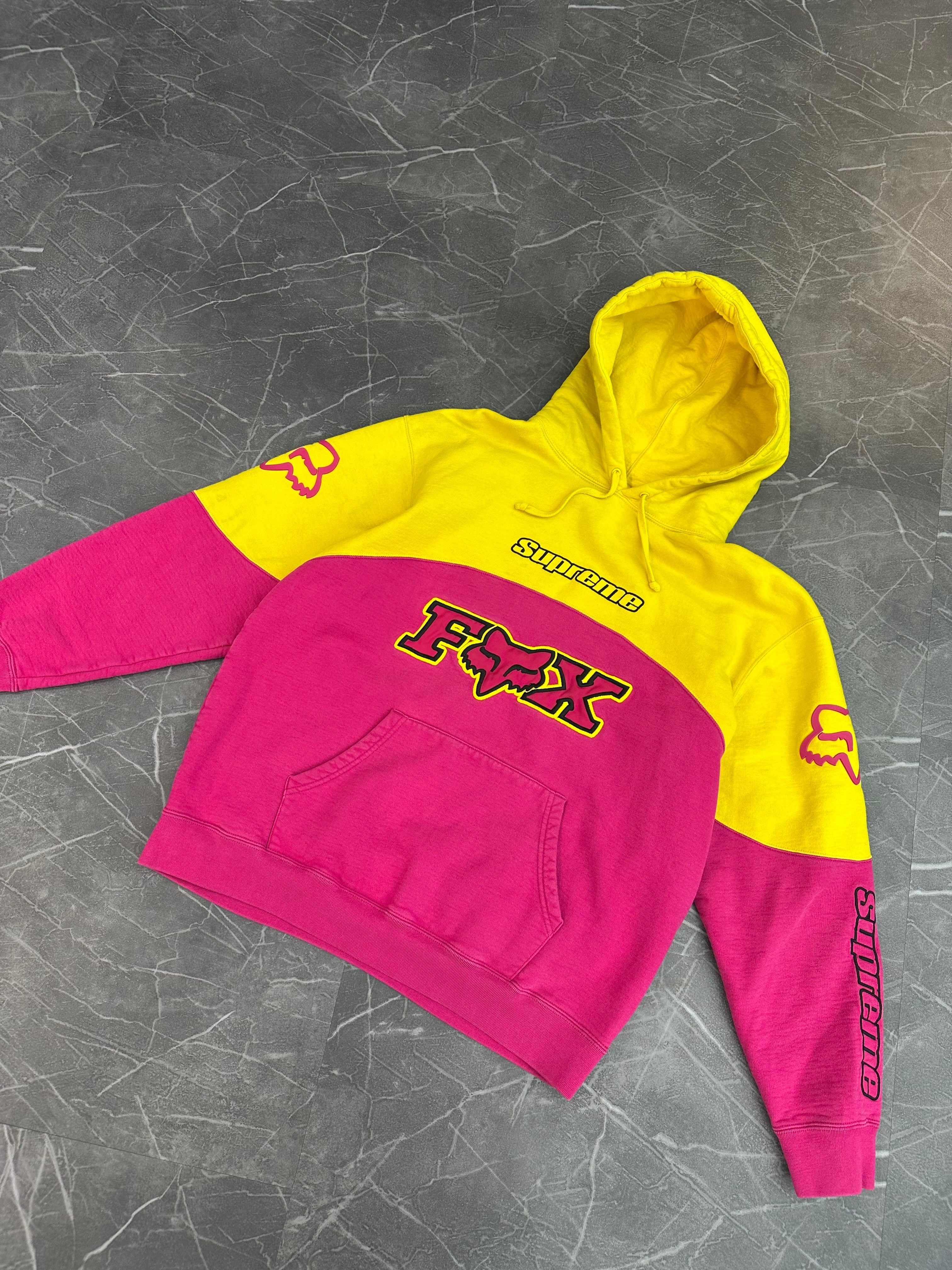 Supreme Fox Racing Hooded Sweatshirt Pink