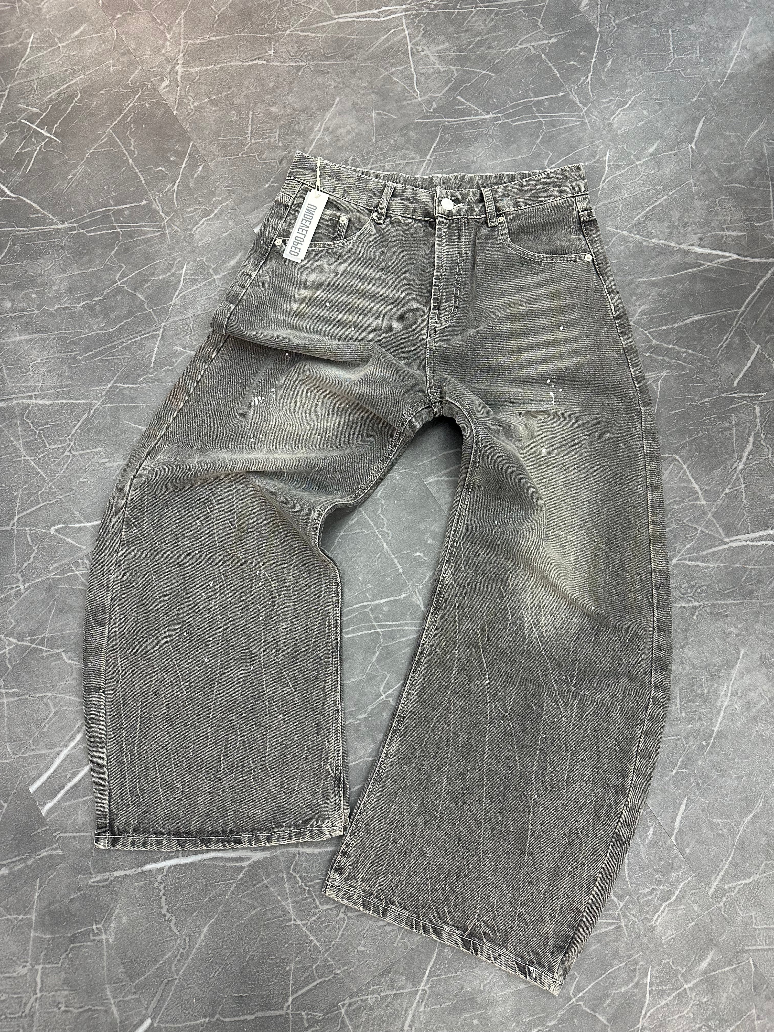 Undeveloped Slate Wideboy Splatter Denim