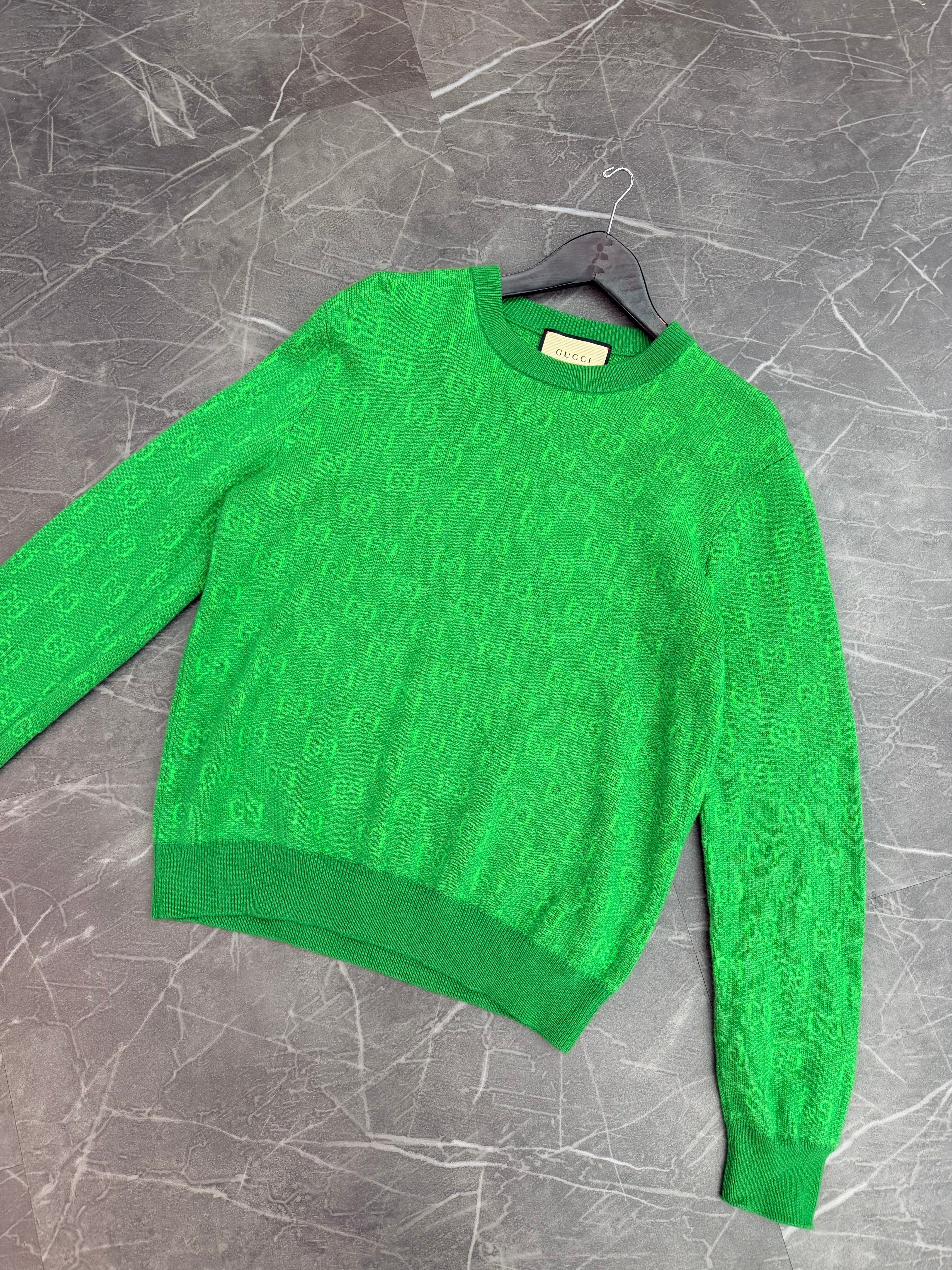 Gucci GG Wool Jacquard Sweater “Green”