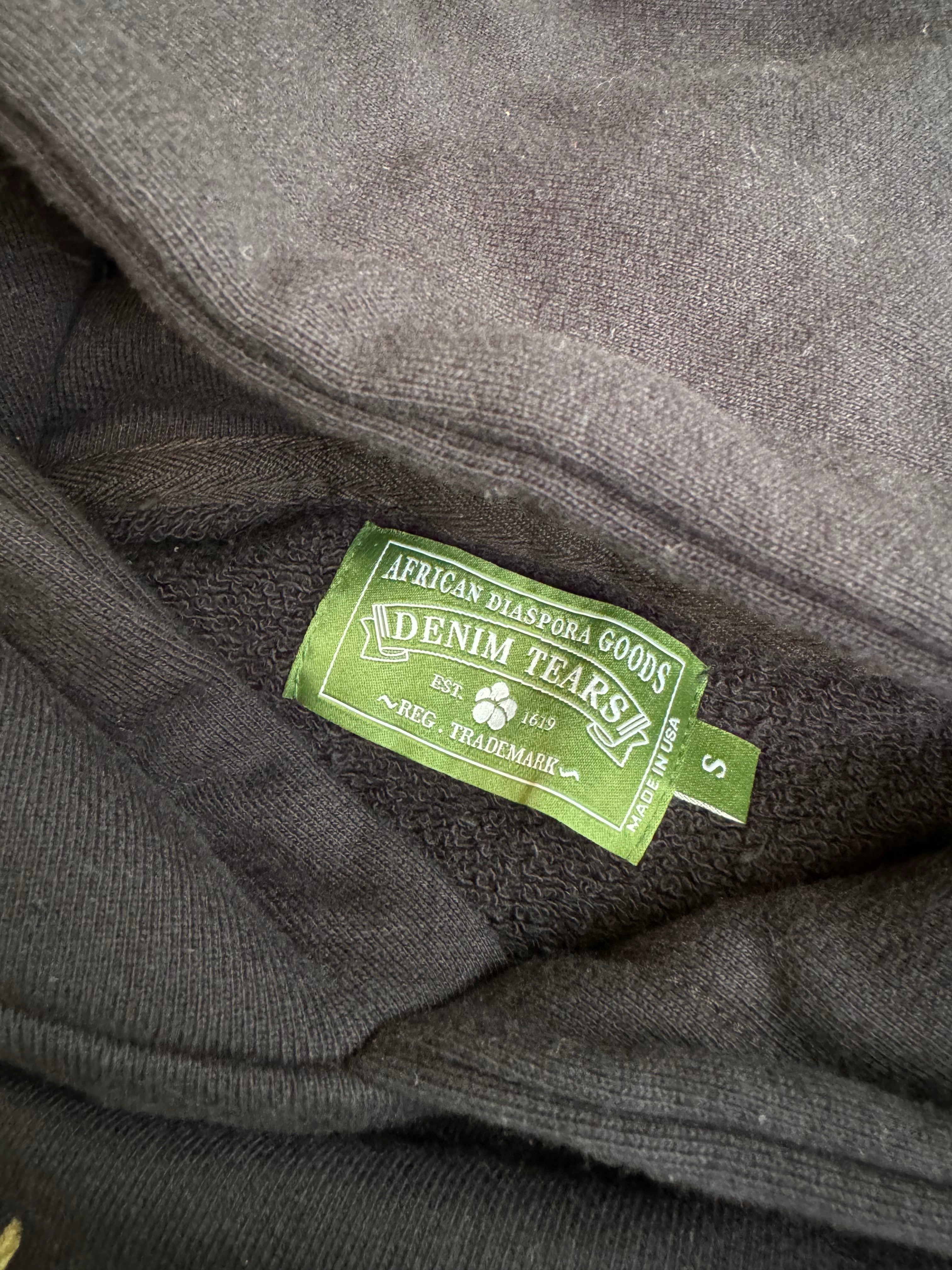 Denim Tears Embroidered Floral Logo Hoodie Black