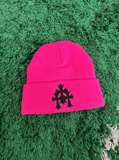 Chrome Hearts Triple Cross Beanie “Pink”