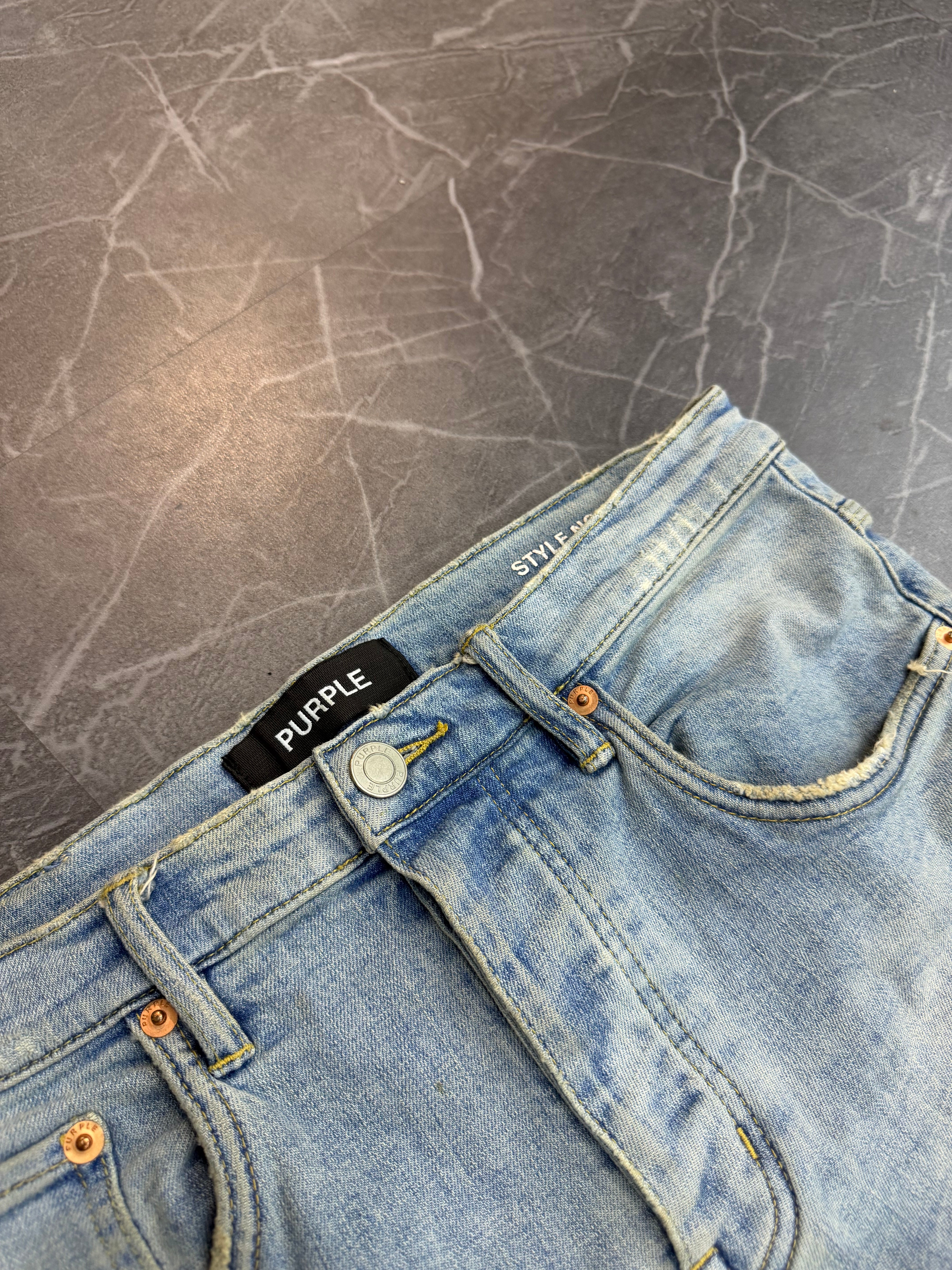 Purple Jeans Knee Rip Washed (30)