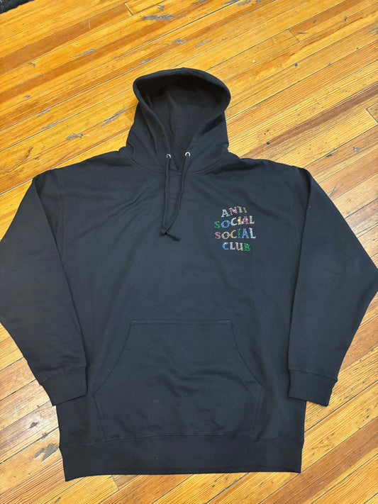 Anti Social Social Club Rhinestone Hoodie “Black”