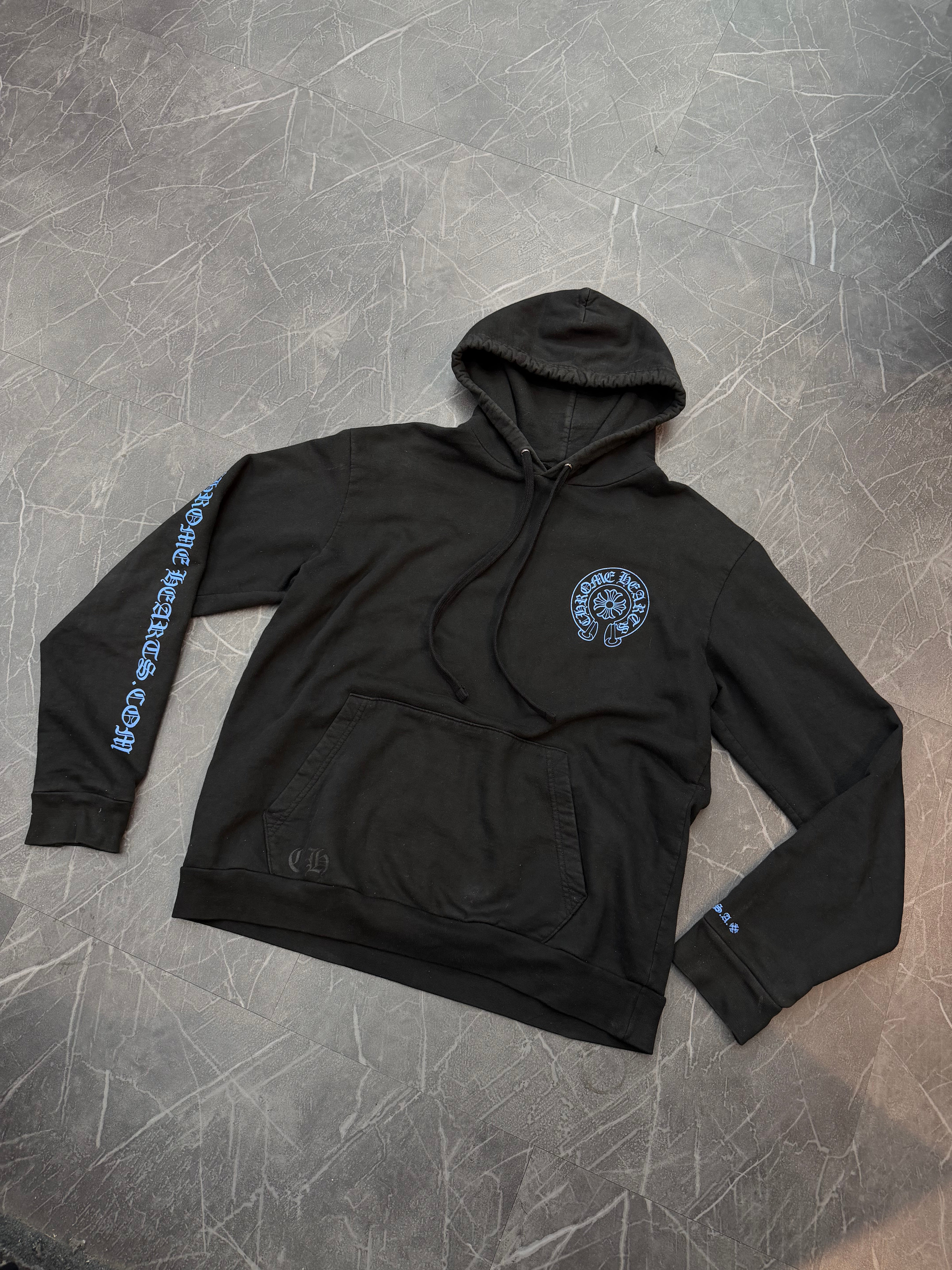 Chrome Hearts Online Exclusive Blue Horseshoe Hoodie