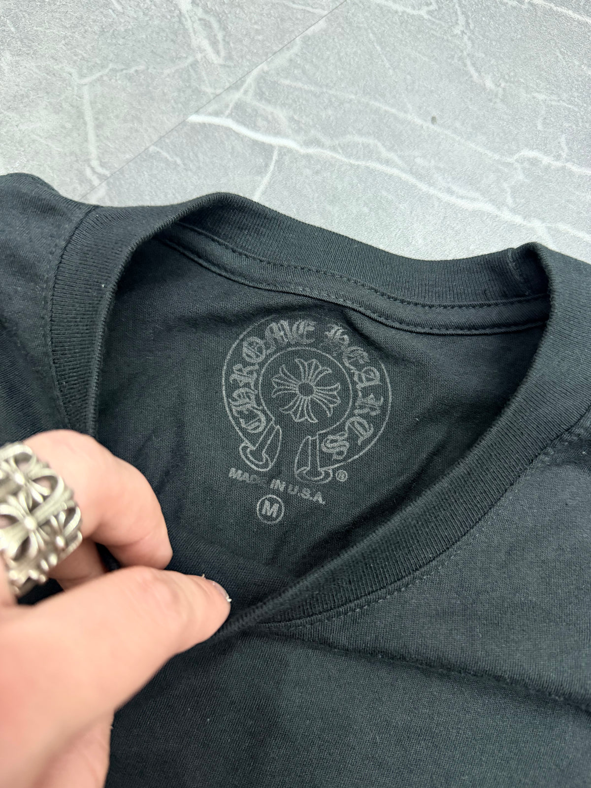 Chrome Hearts Malibu Exclusive Horseshoe Logo Pocket T-shirt Black
