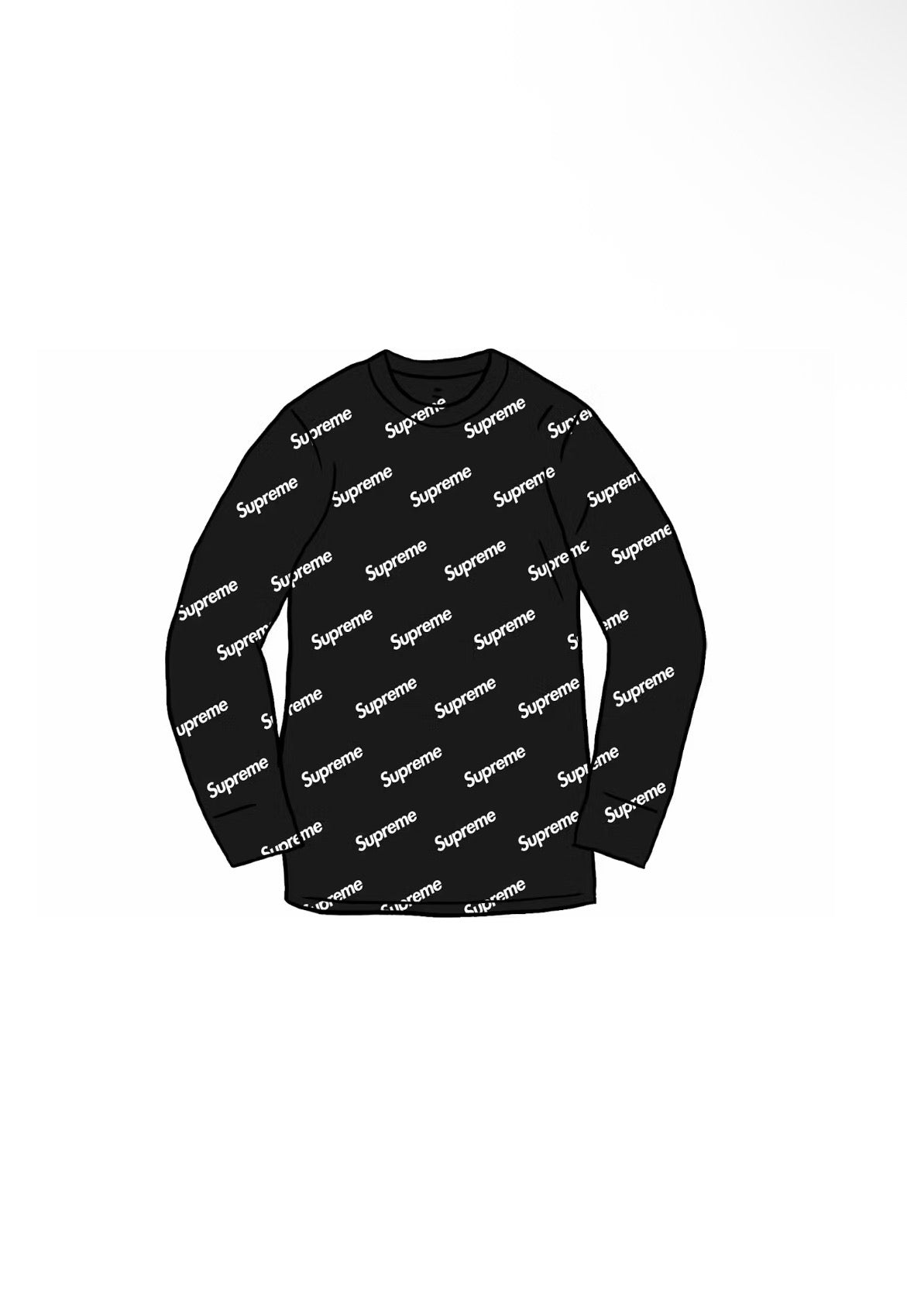 Supreme Hanes Thermal Black Logos