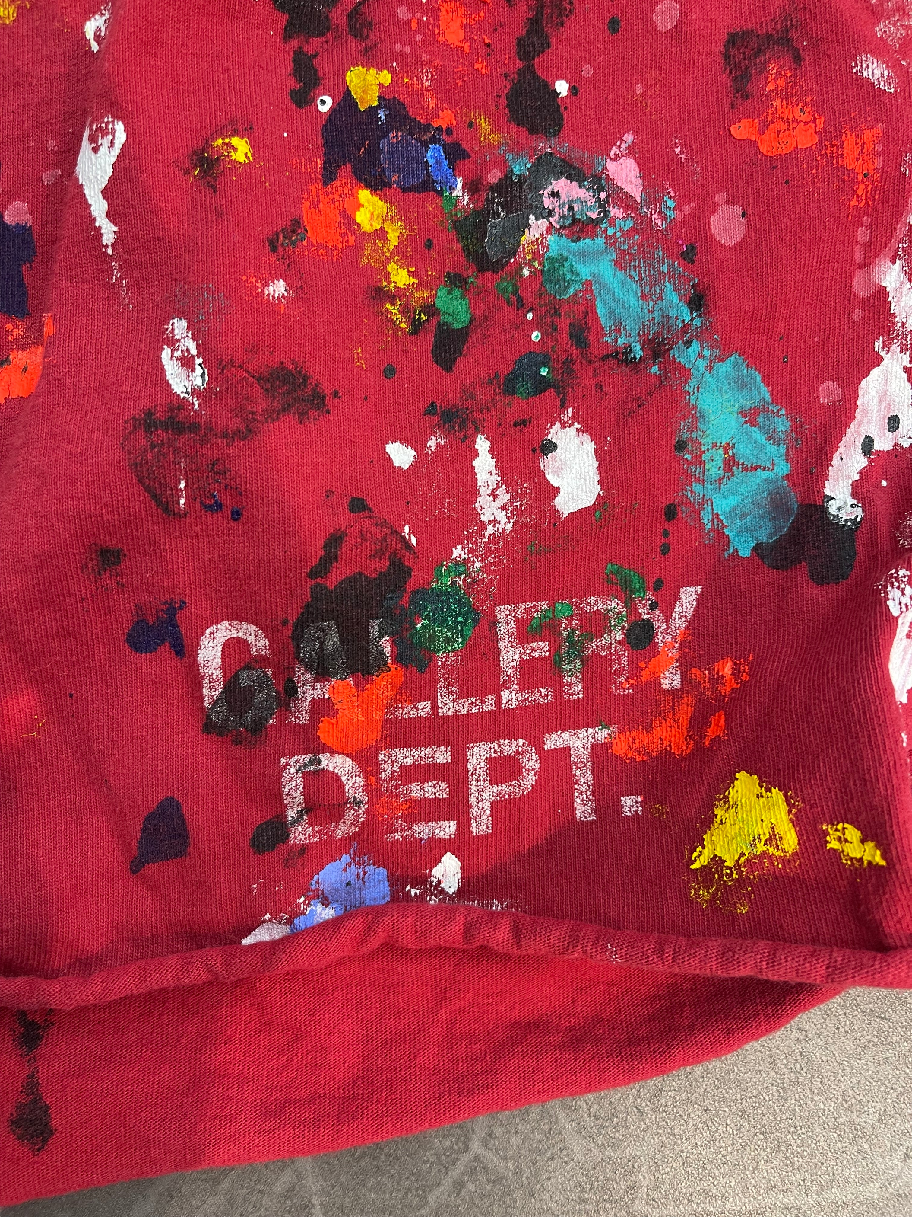Gallery Dept Insomnia Paint Splatter Shorts Red