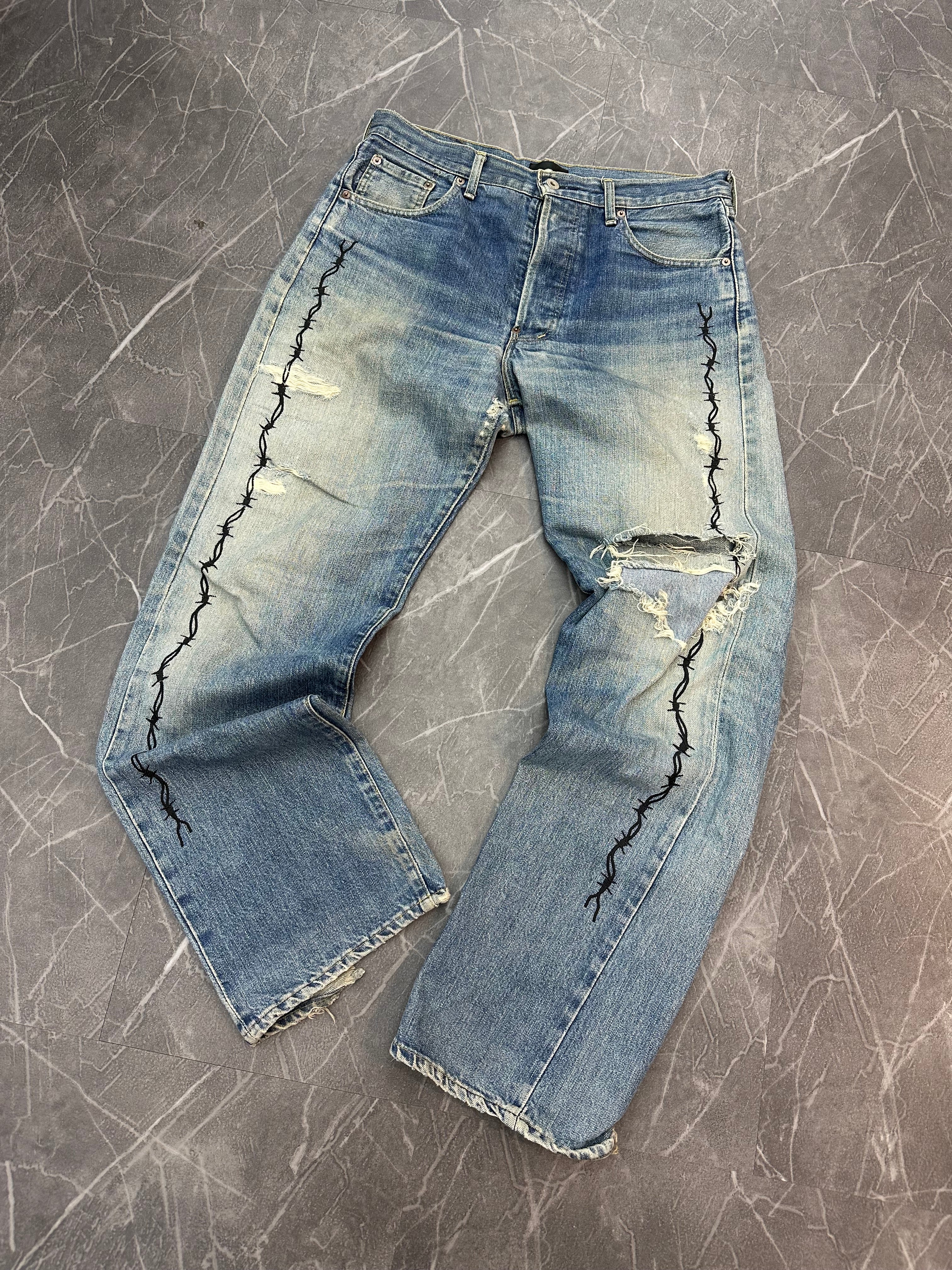 Warren Lotas Levi's 701 Barbwire Denim Jeans (34x34)