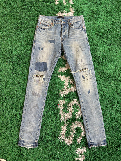 Purple Brand Jeans Blue Rip Cheetah Patches (30)