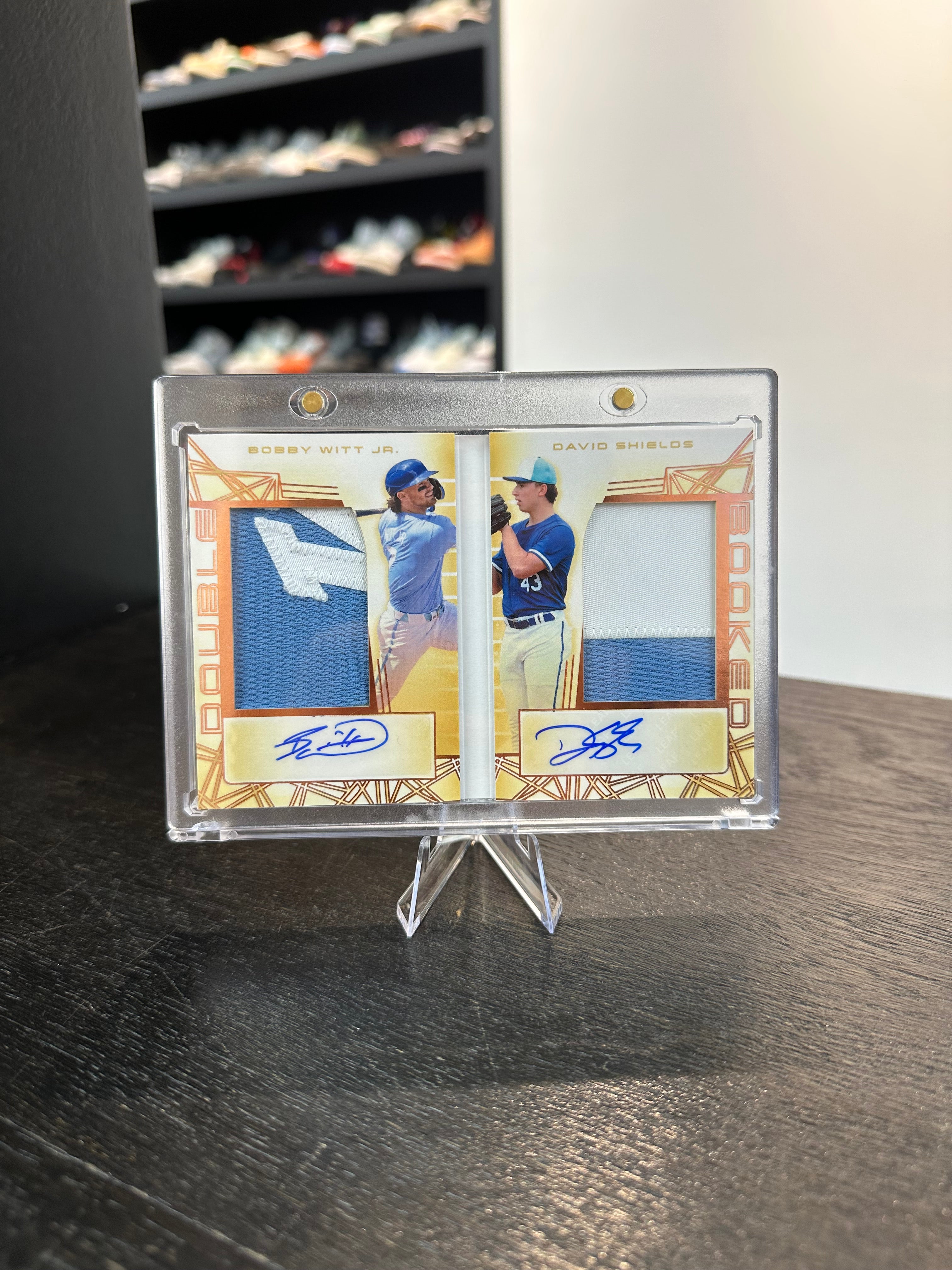 2024 Leaf Trinity Bobby Witt Jr/ David Shields Double Booked Patch Auto /25