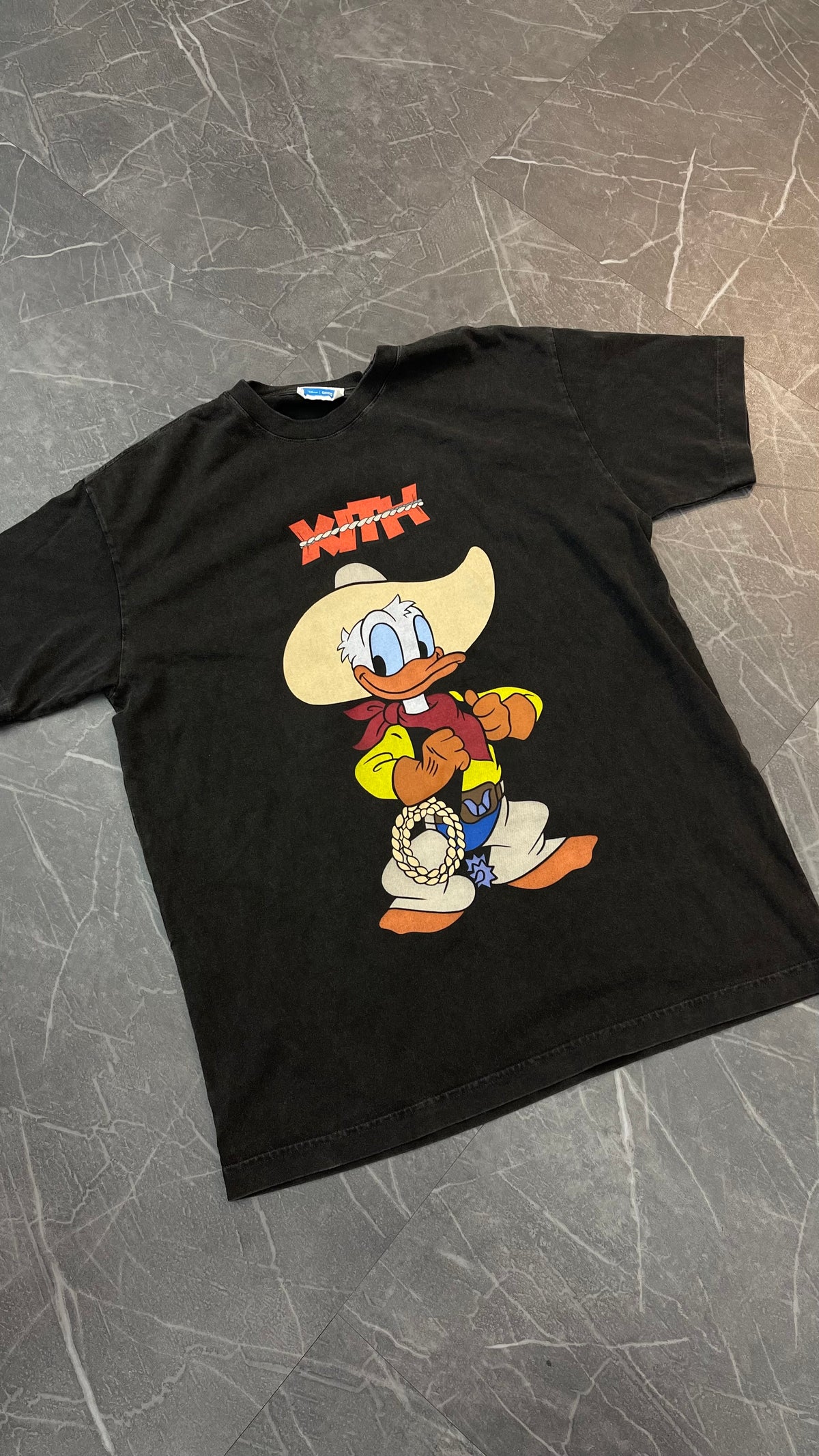 Kith Disney Donald Duck Cowboy Vintage Tee Black