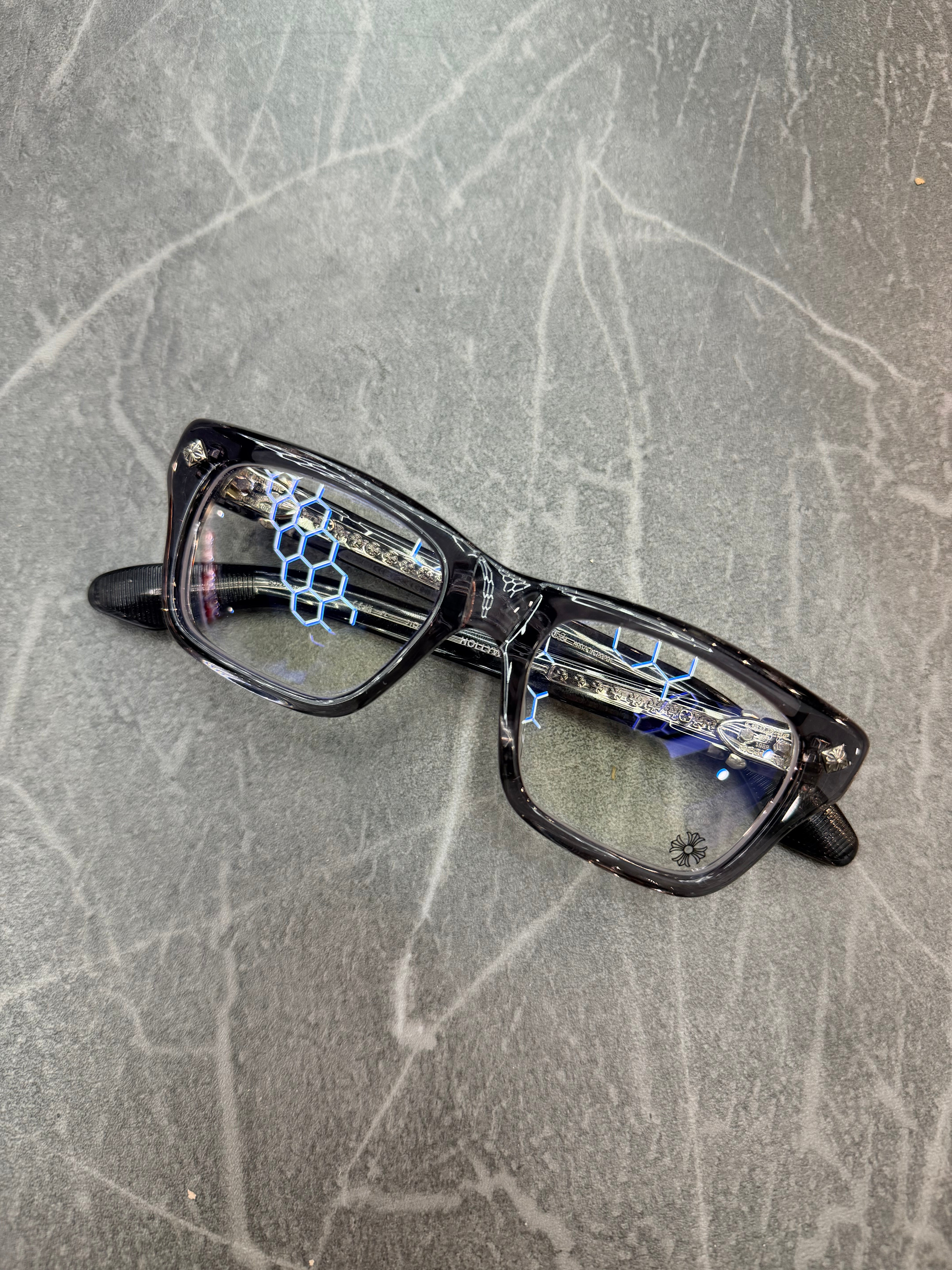 Chrome Hearts Hollyweird Clear Frame Glasses Washed Black