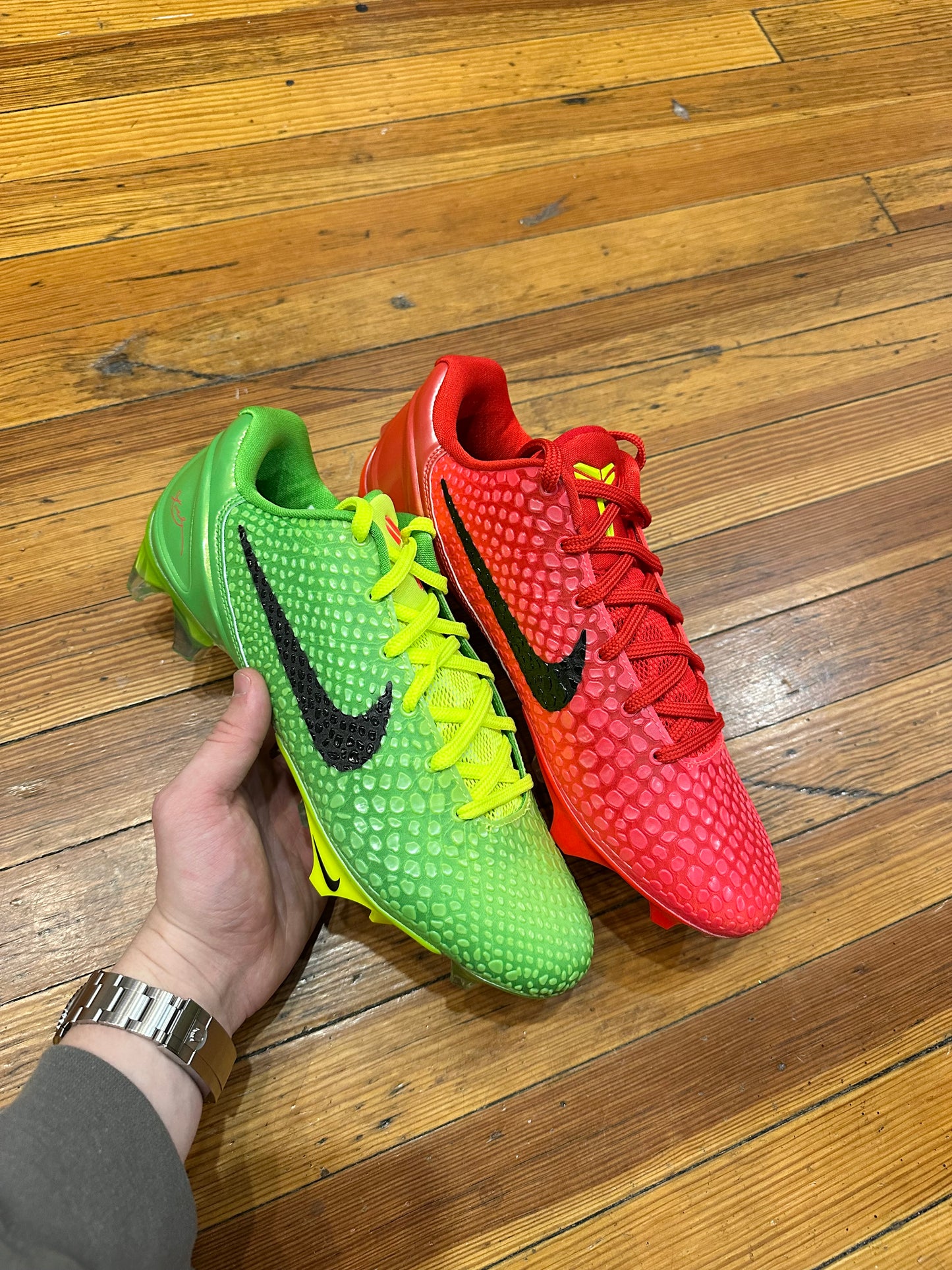 Nike Vapor Edge 6 Kobe Grinch Cleats “Mismatch”