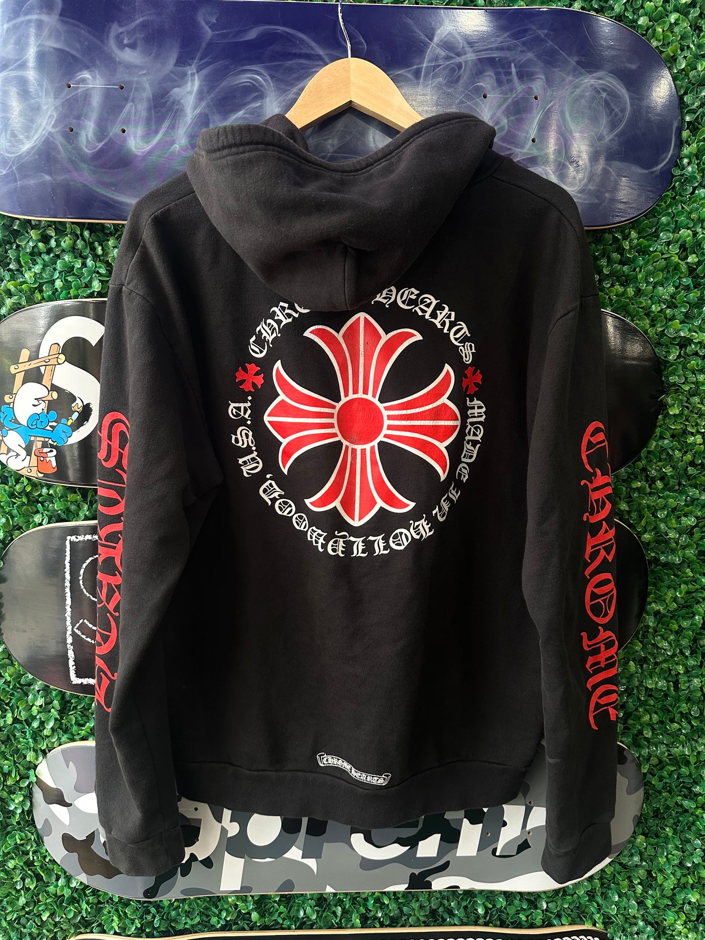 Chrome Hearts Red Cross Zip Up Hoodie