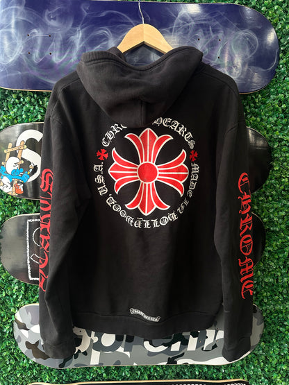 Chrome Hearts Red Cross Zip Up Hoodie