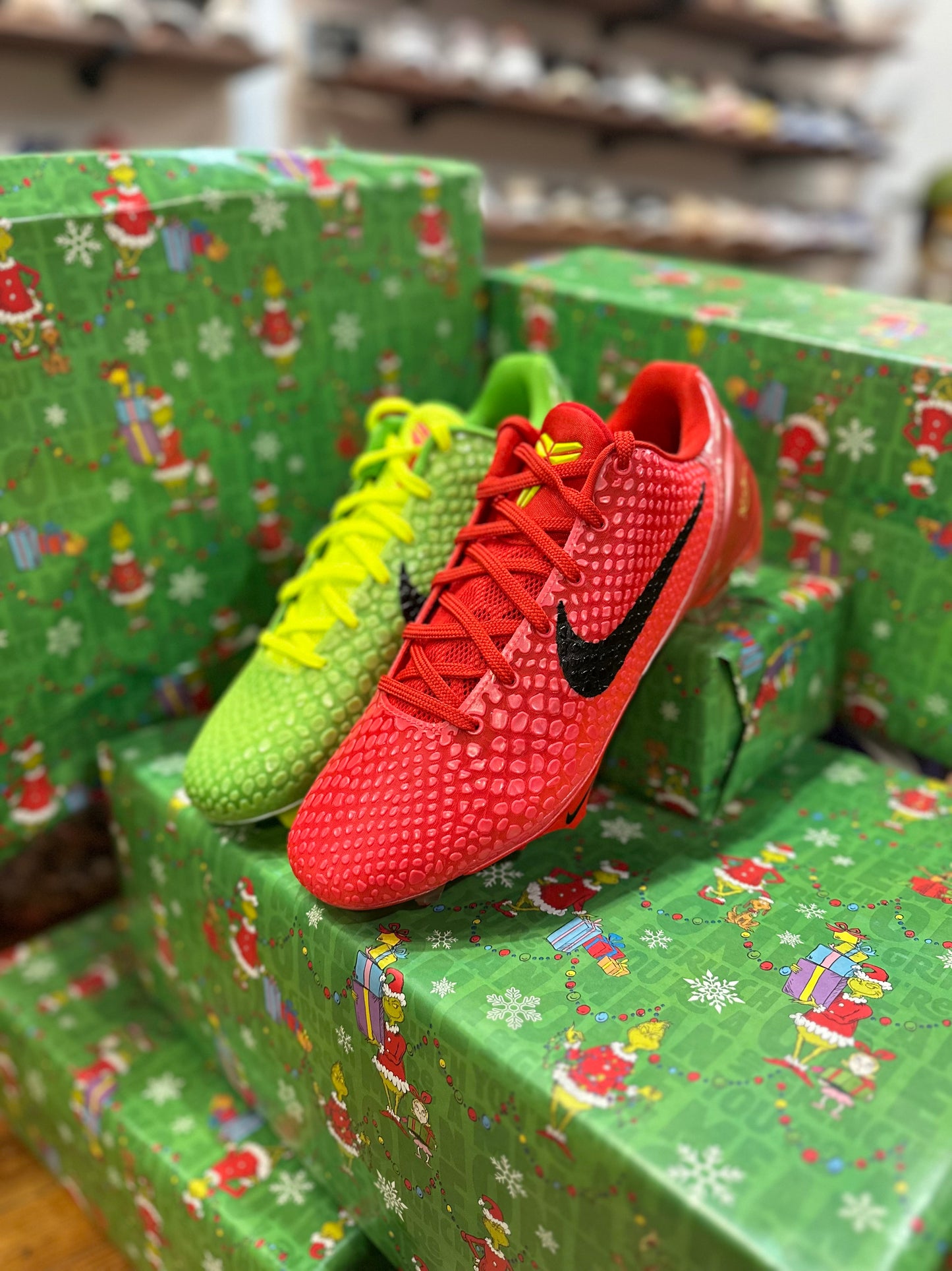 Nike Vapor Edge 6 Kobe Grinch Cleats “Mismatch”