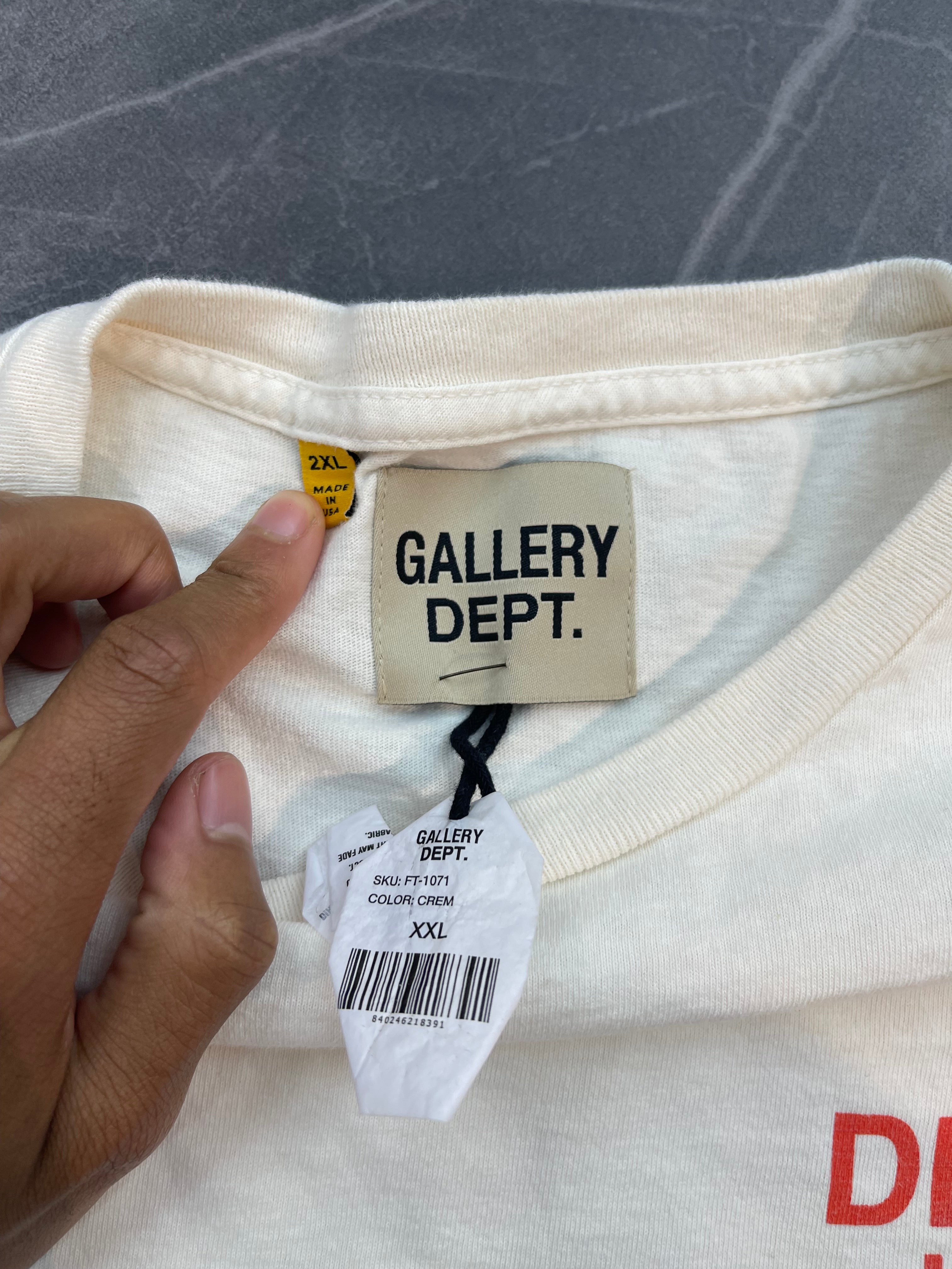 Gallery Dept Cream + Red French Logo Tee