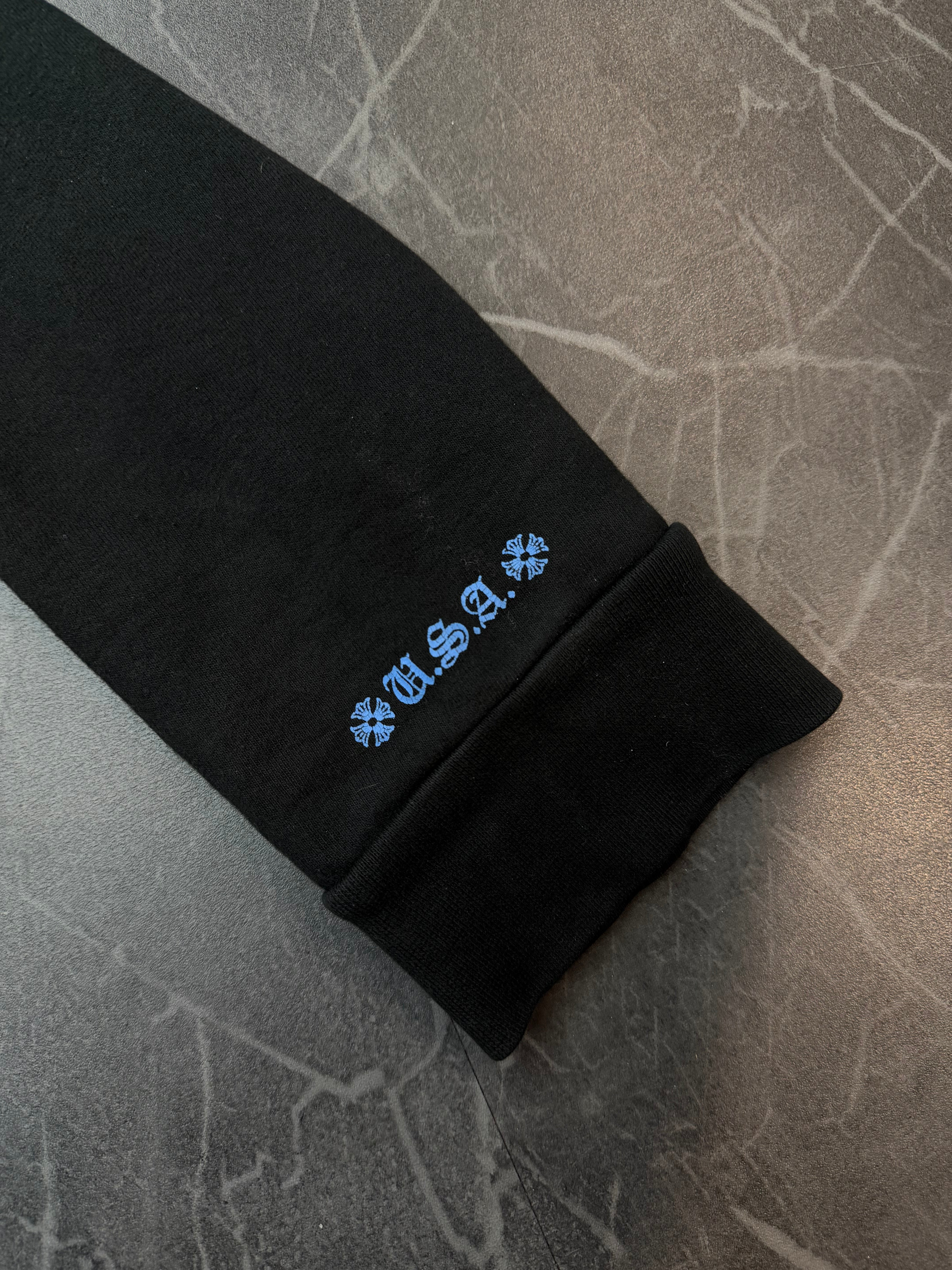 Chrome Hearts Online Exclusive Blue Horseshoe Hoodie