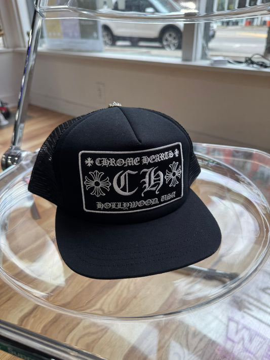Chrome Hearts CH Hollywood Trucker Hat Black