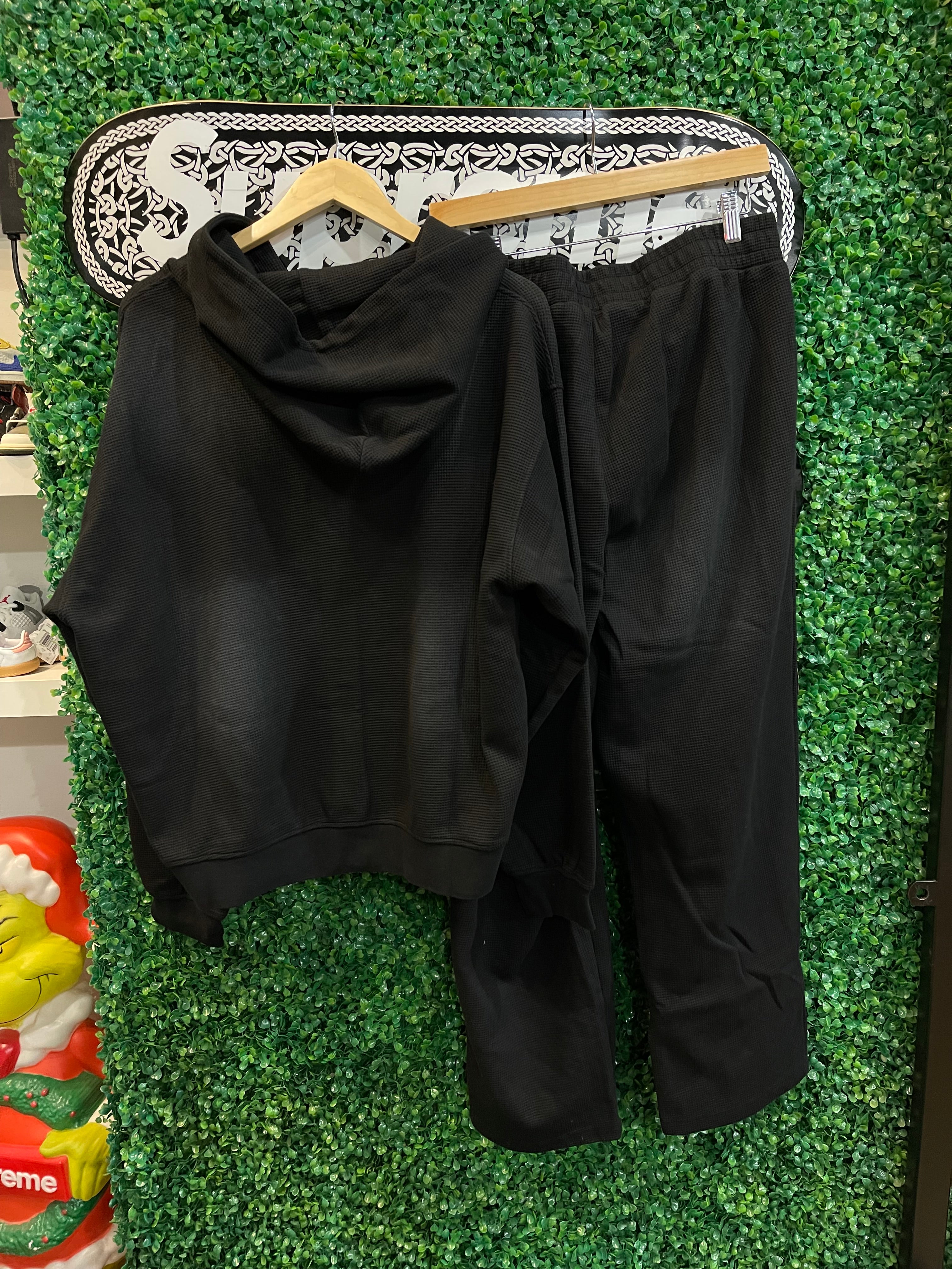 Unlikely Streetwear Black Faded Thermal Set