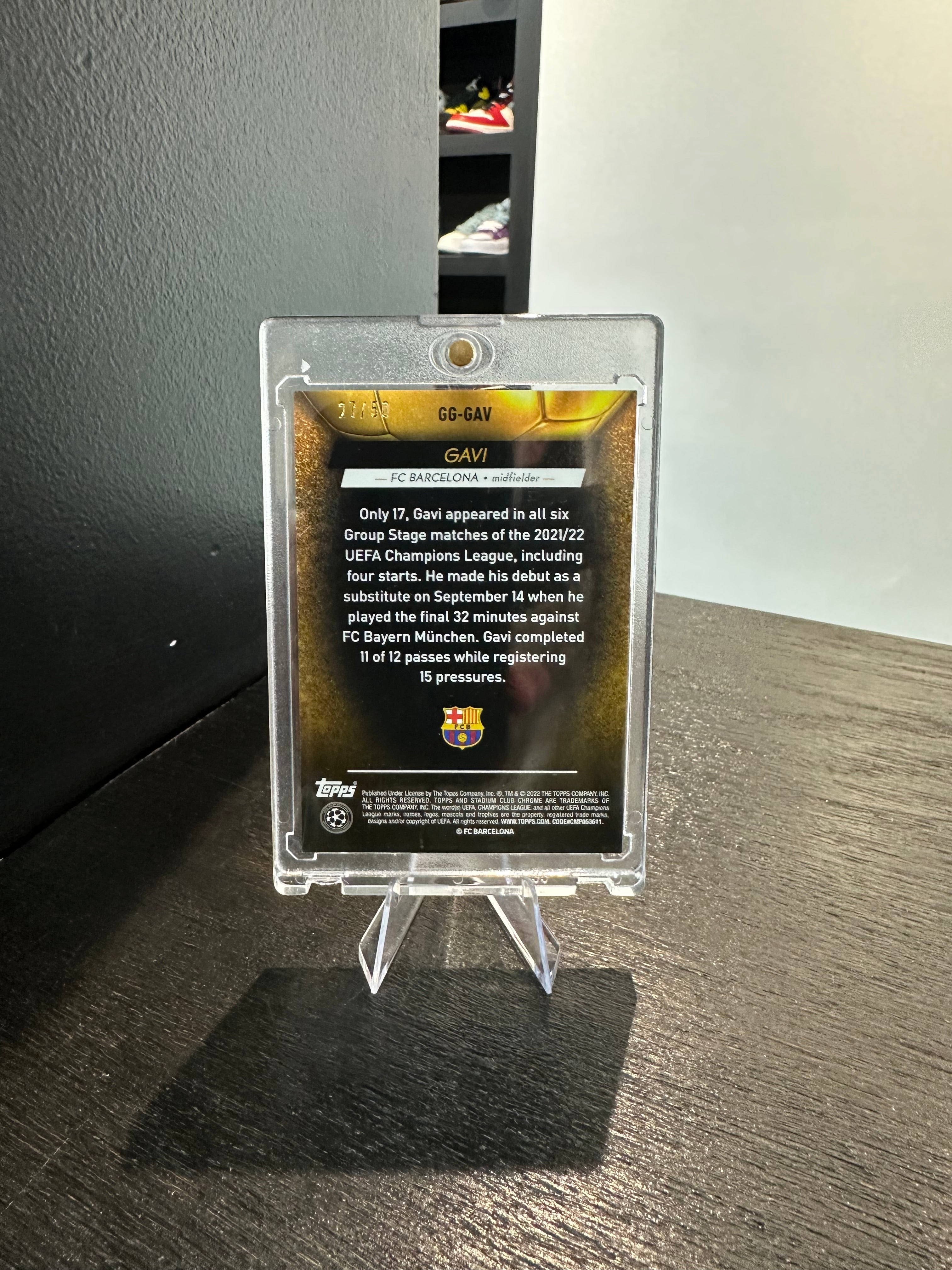 2021-22 Topps Chrome Stadium Club UCL Gavi “Glimpses of Gold” /50