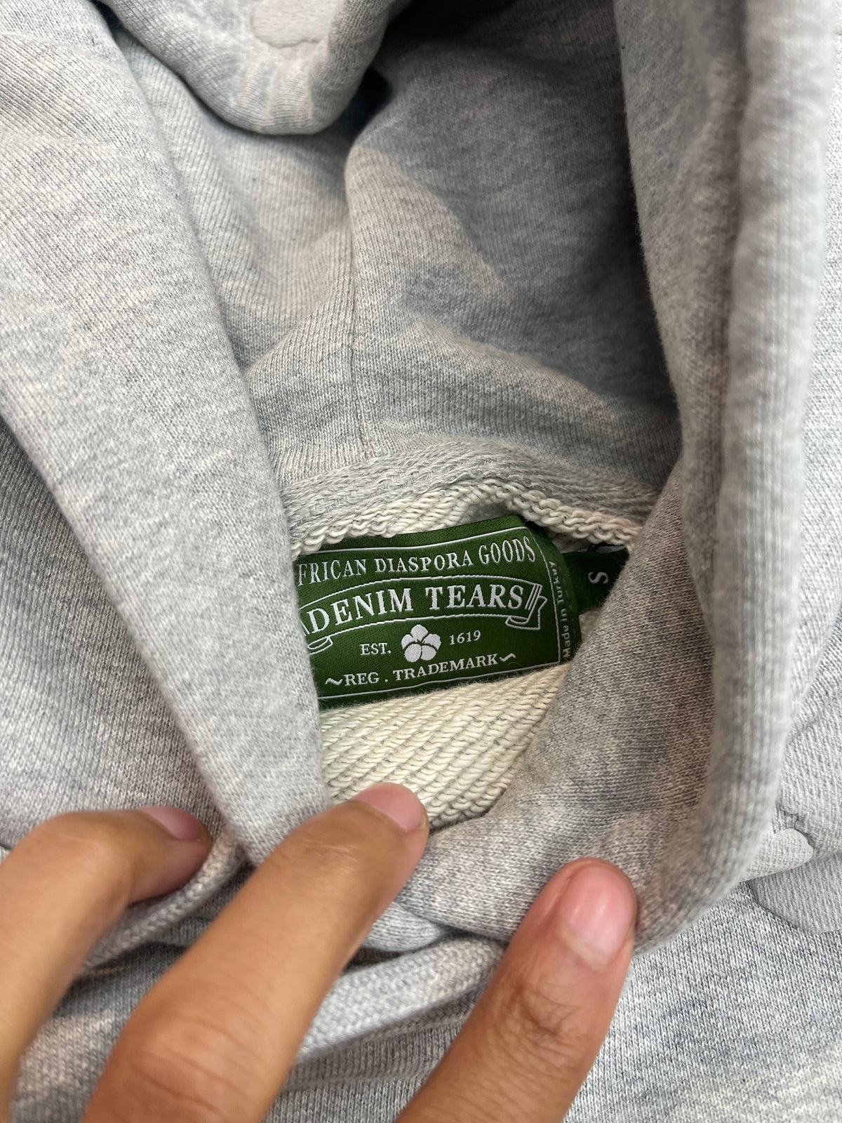 Denim Tears Cotton Wreath Hoodie Grey (Size S) - Image 3