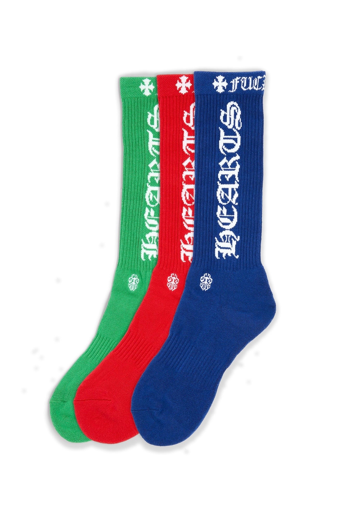 Chrome Hearts Socks White Embroidered Red Blue Green