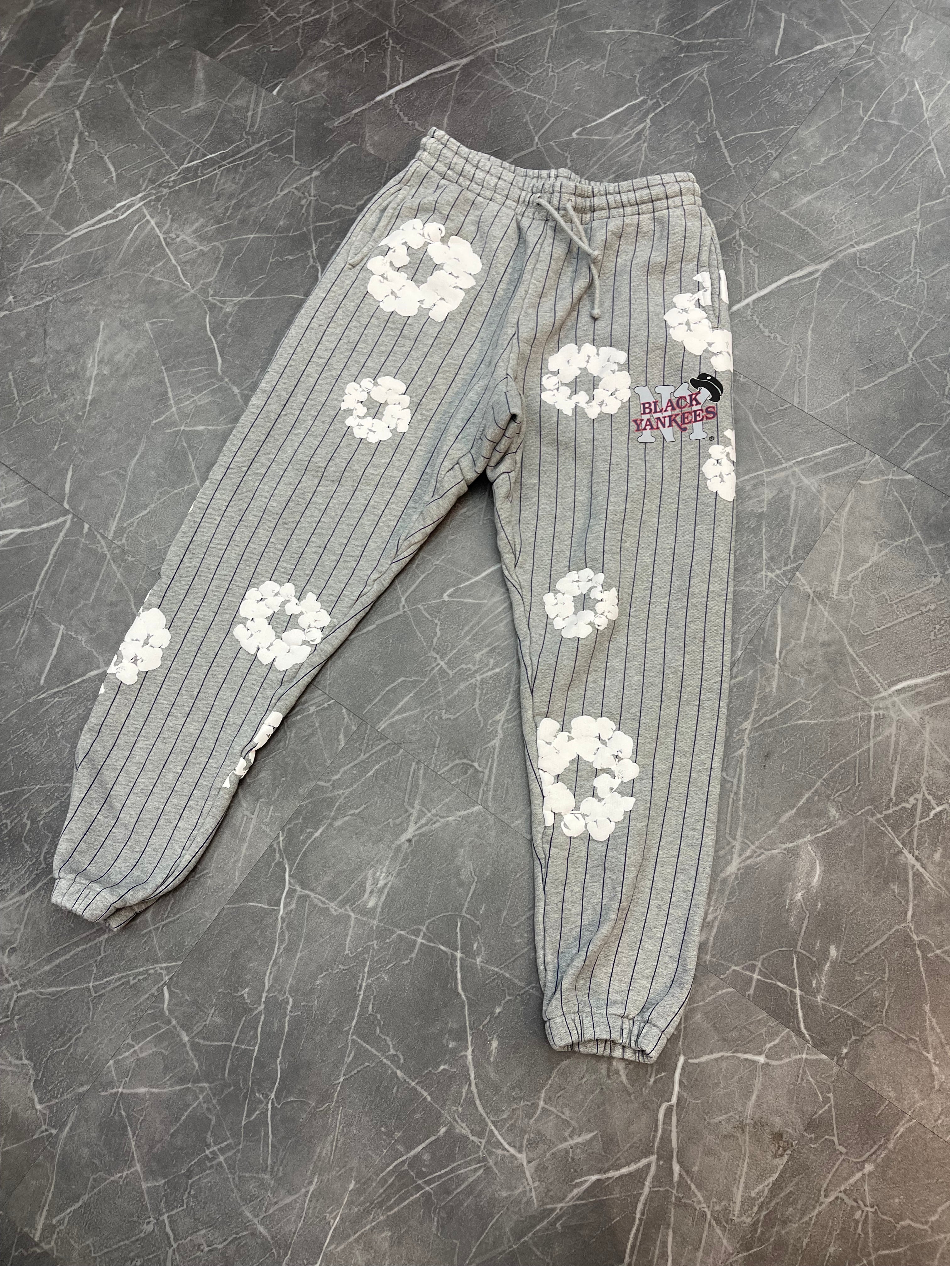 Denim Tears x Black Yankees Pinstripe Wreath Sweatpants