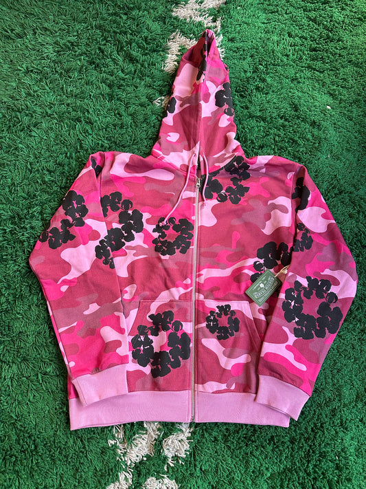 Denim Tears Cotton Wreath Zip Up “Pink Camo”