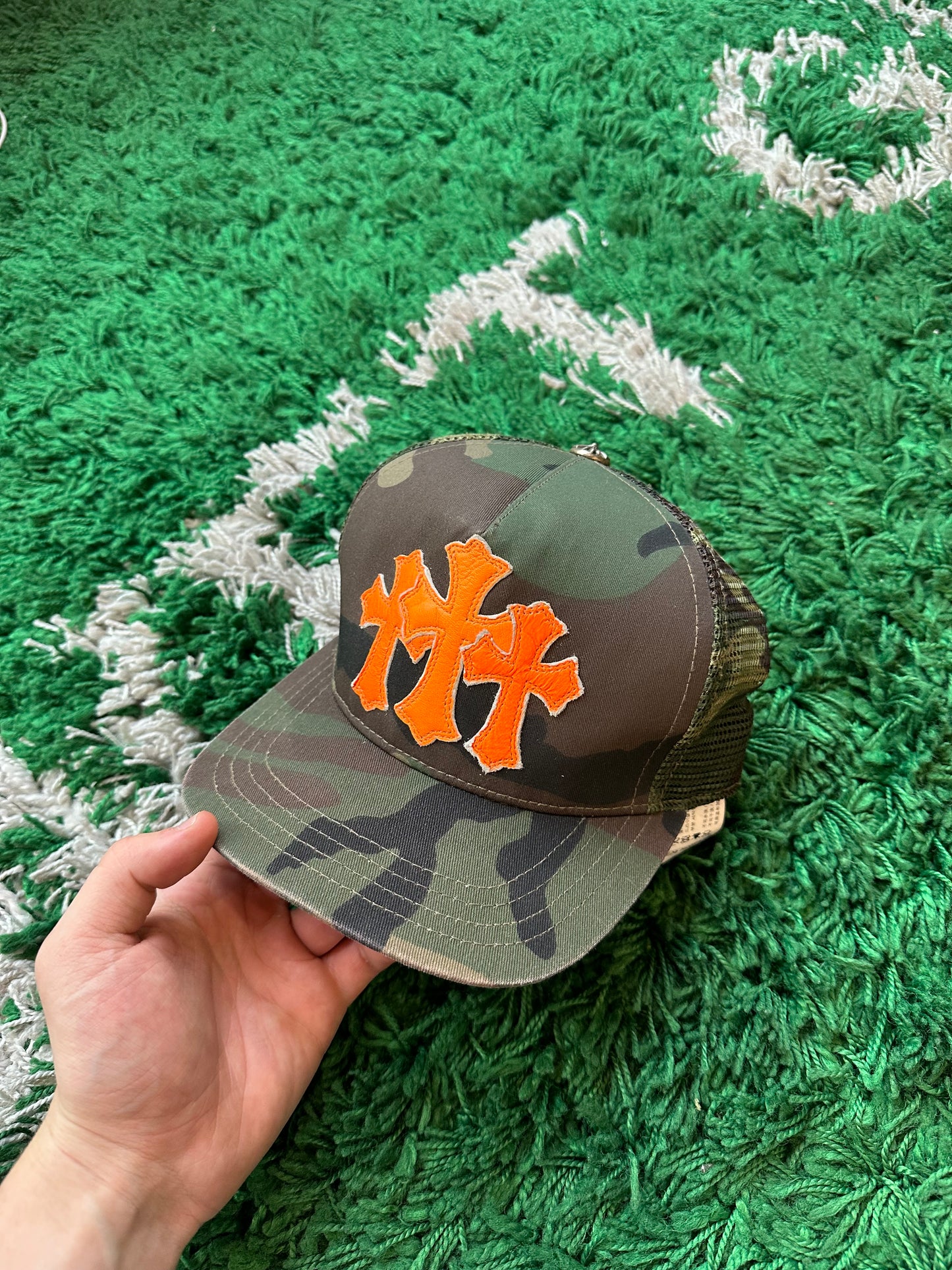 Chrome Hearts Trucker Camo Triple Cross Orange