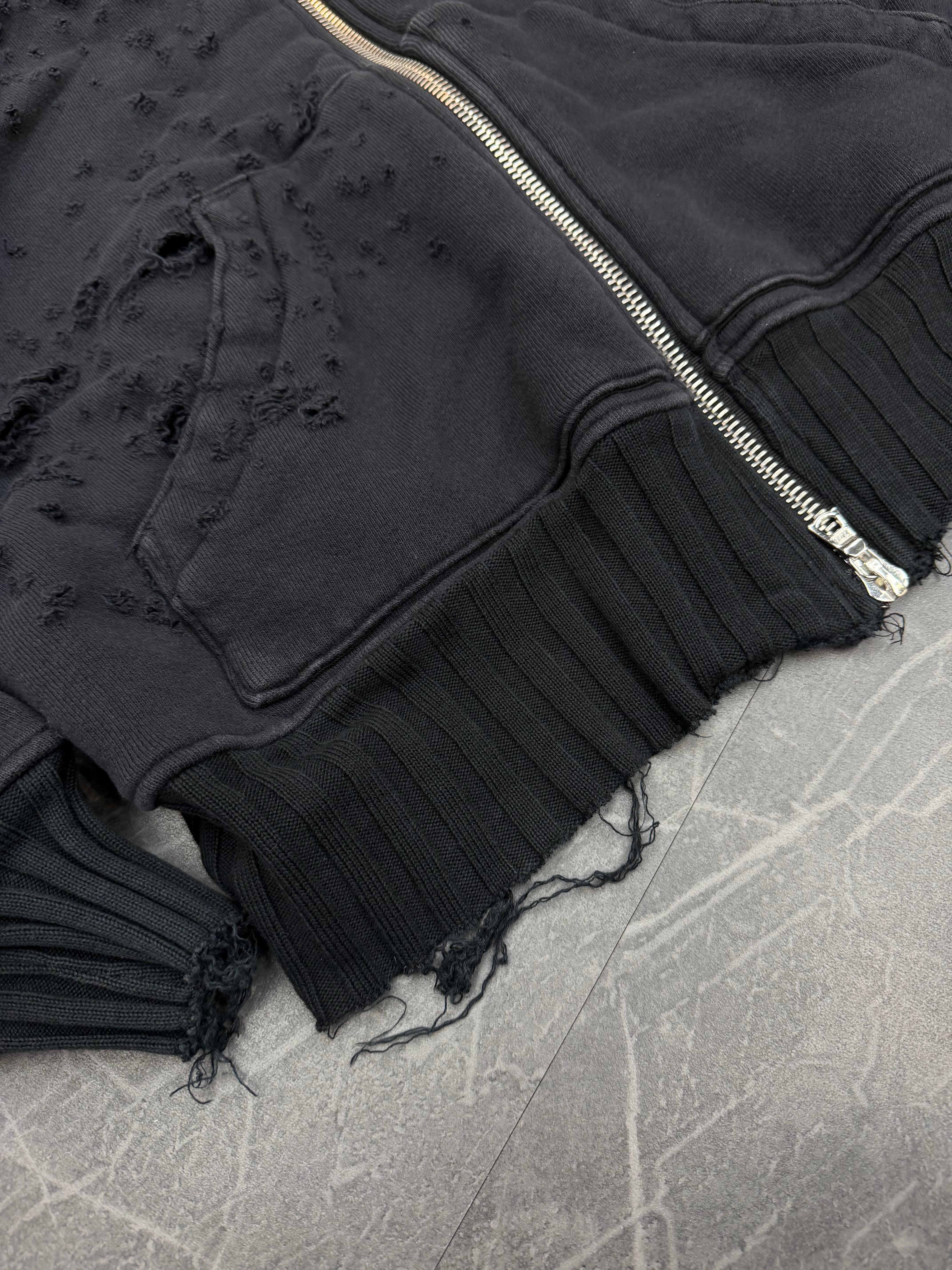 Amiri Zip Up Black Distressed