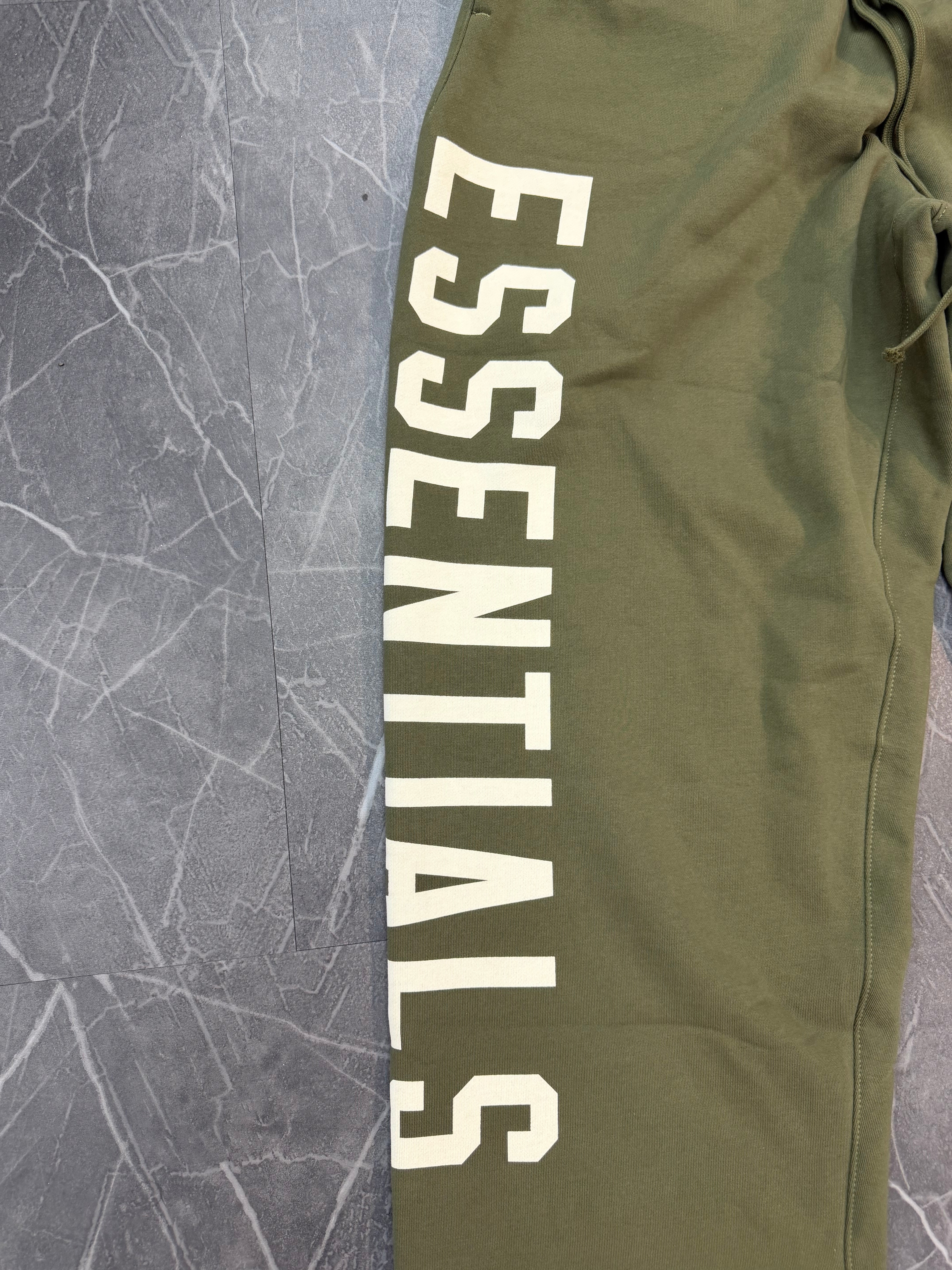 Essentials Sweatpants AOP Leg Logo “Olive”