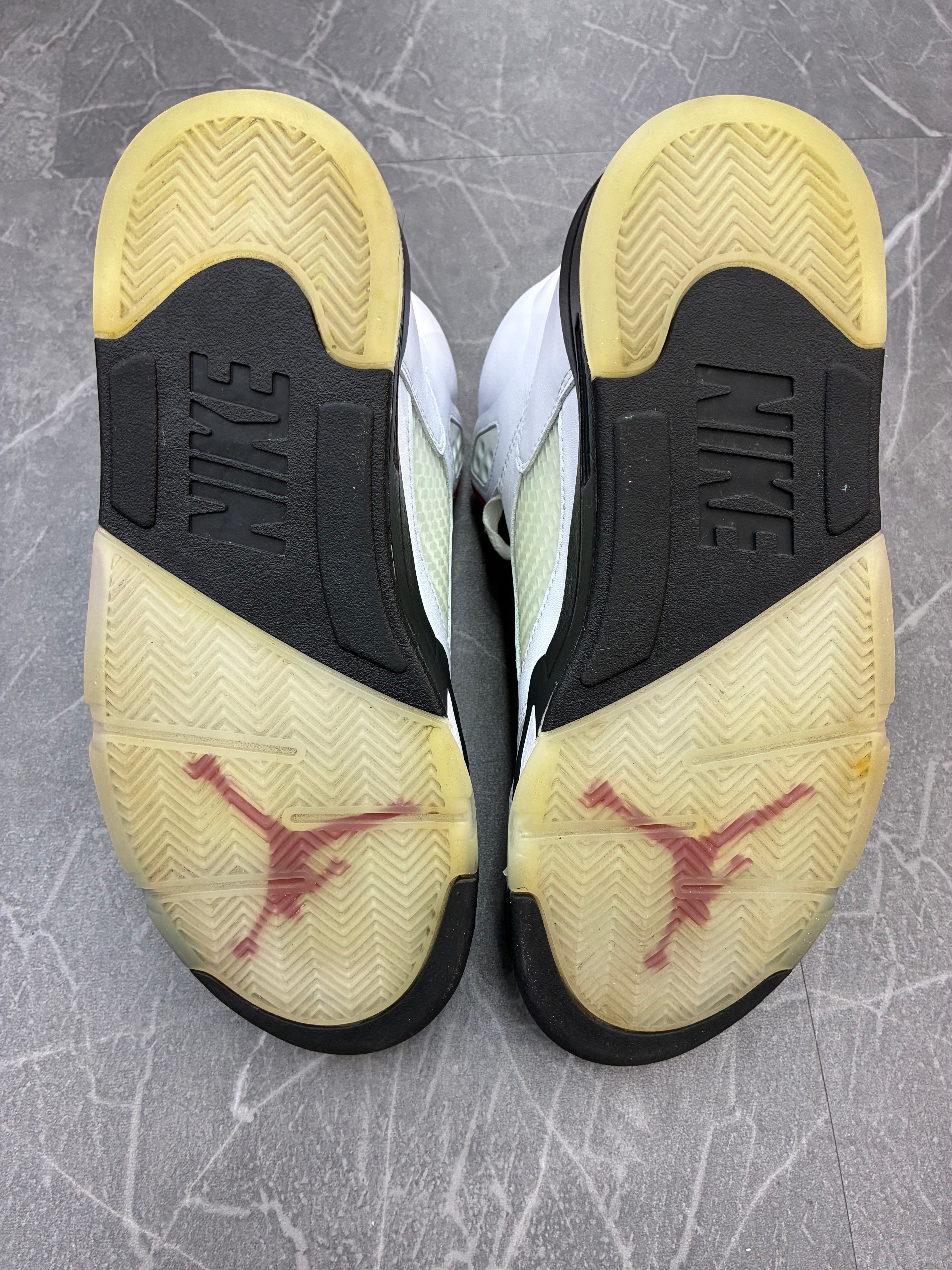 Jordan 5 Fire Red Silver Tongue