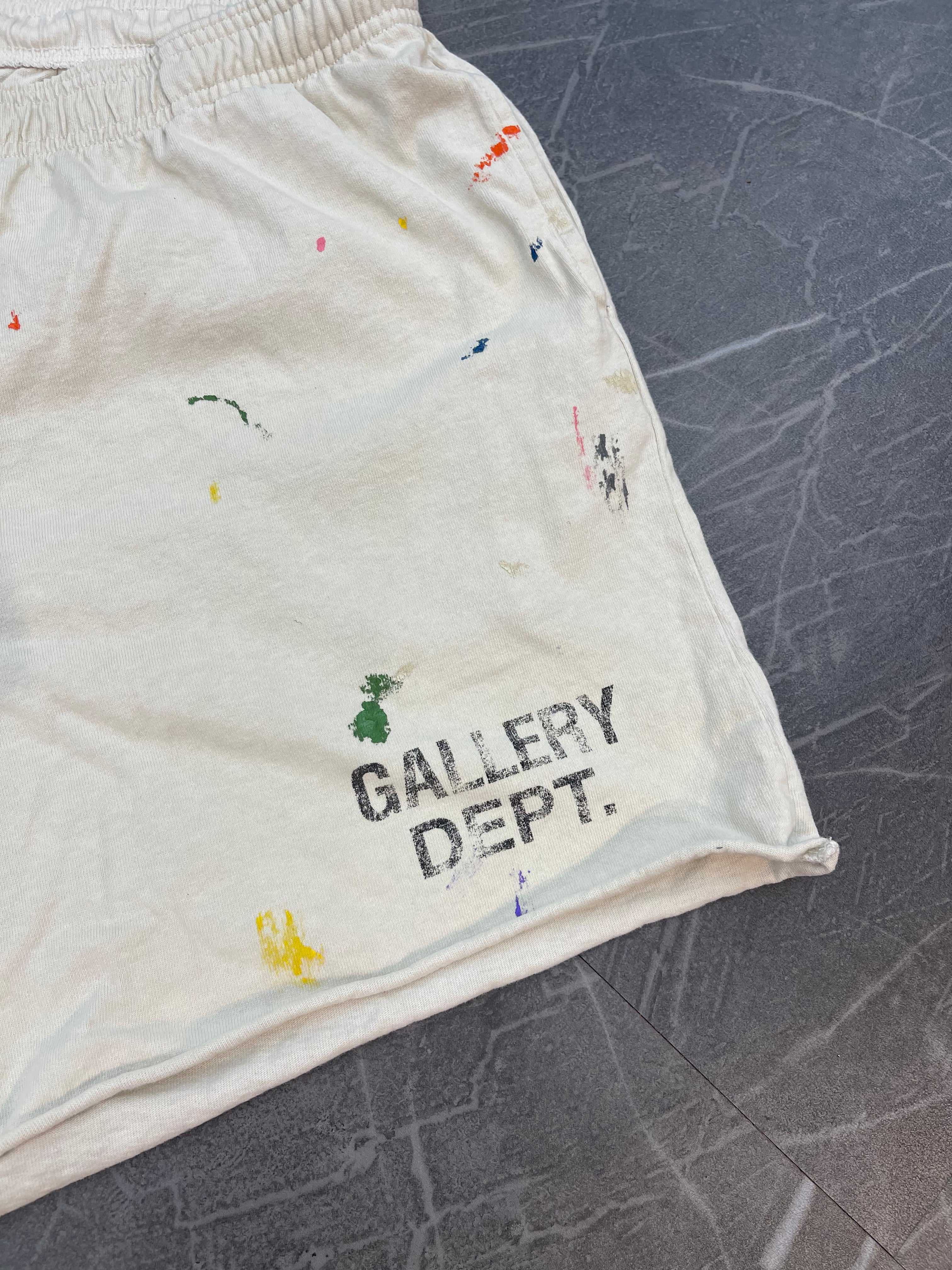 Gallery Dept Insomnia Paint Splatter Shorts Cream