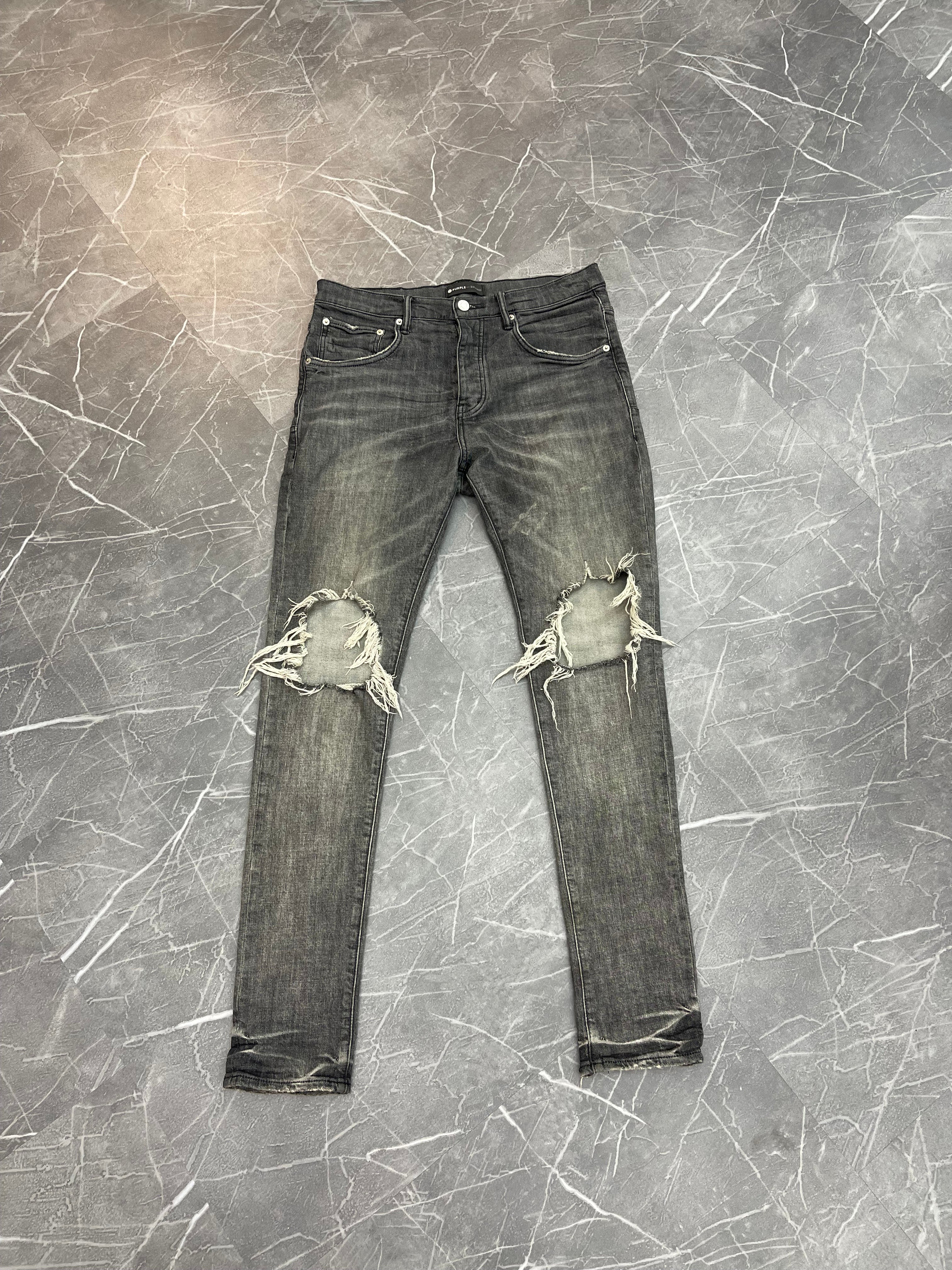 Purple Brand Jeans Knee Rips Black (34)