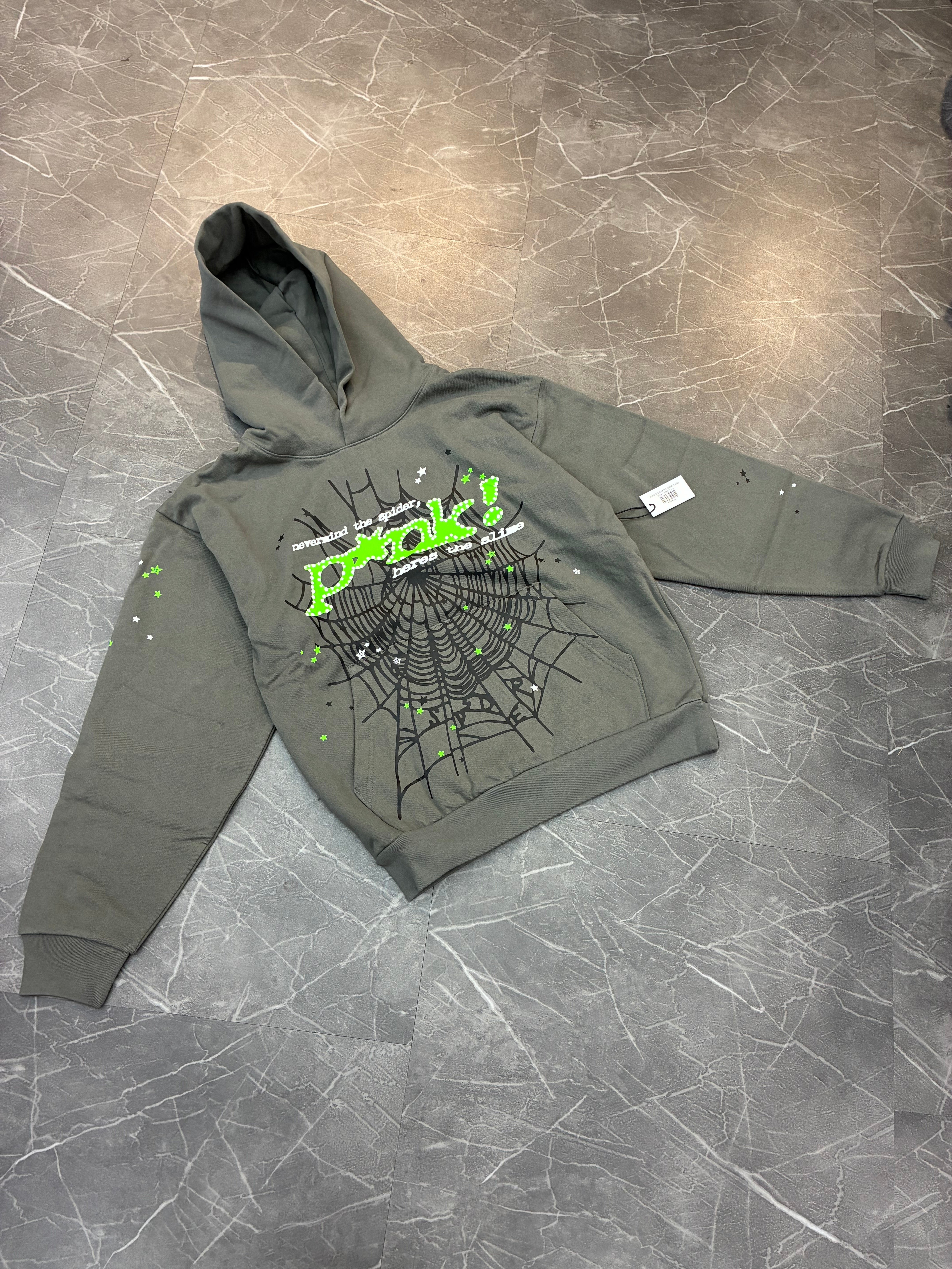 Sp5der “Slate Grey Punk V2 Hoodie”