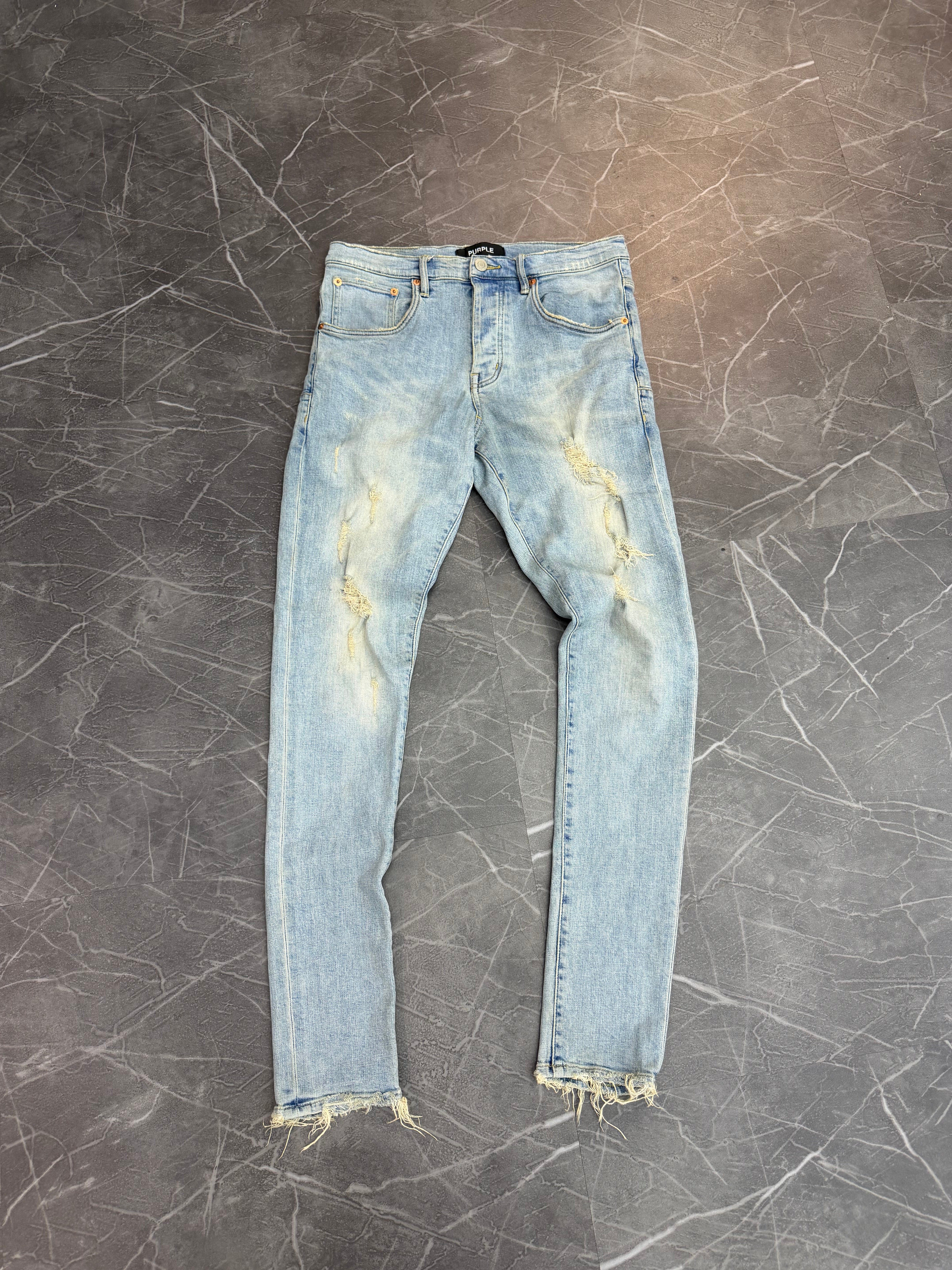 Purple Jeans Knee Rip Washed (30)
