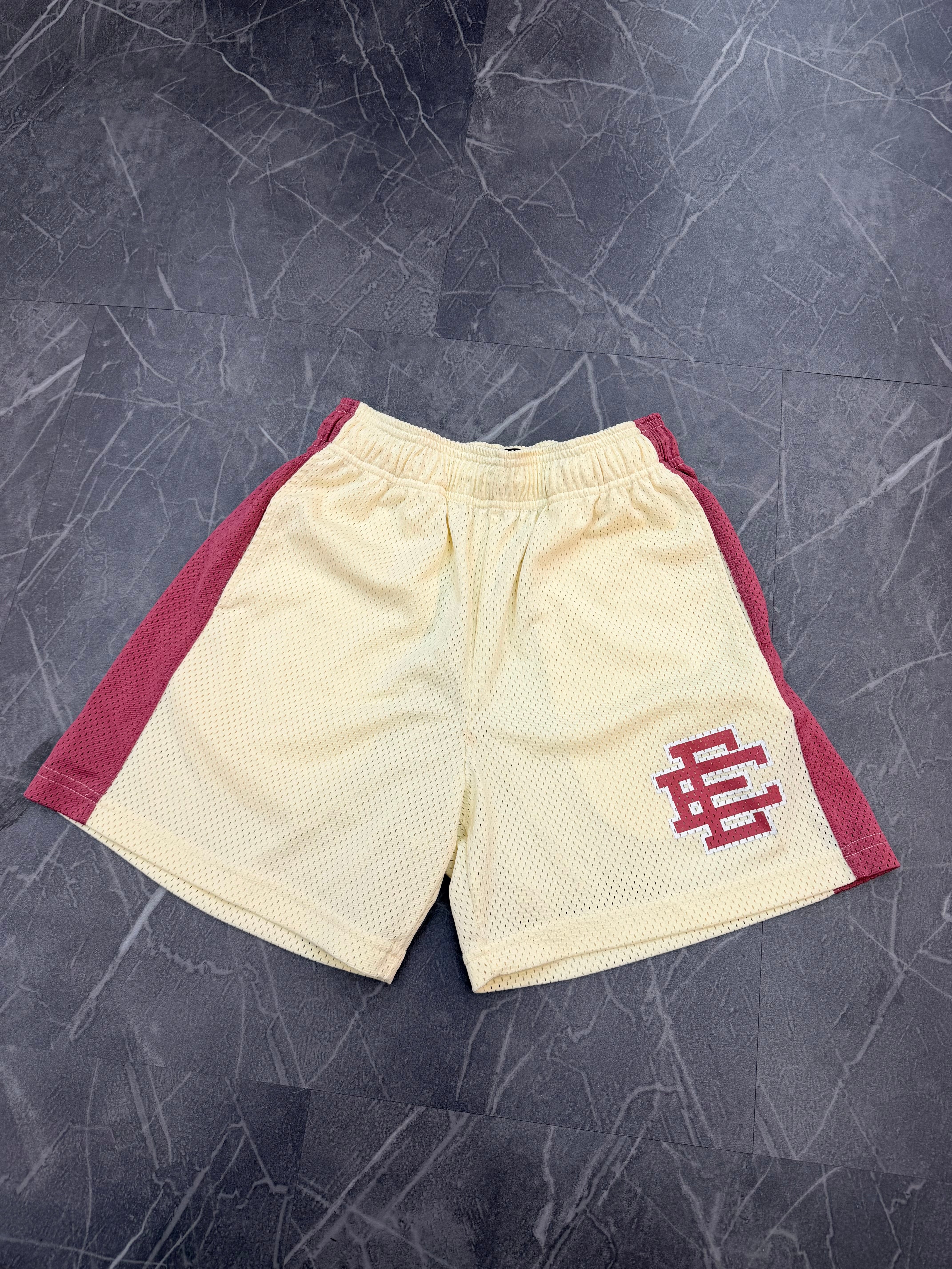 Eric Emanuel Shorts “Cream Maroon”