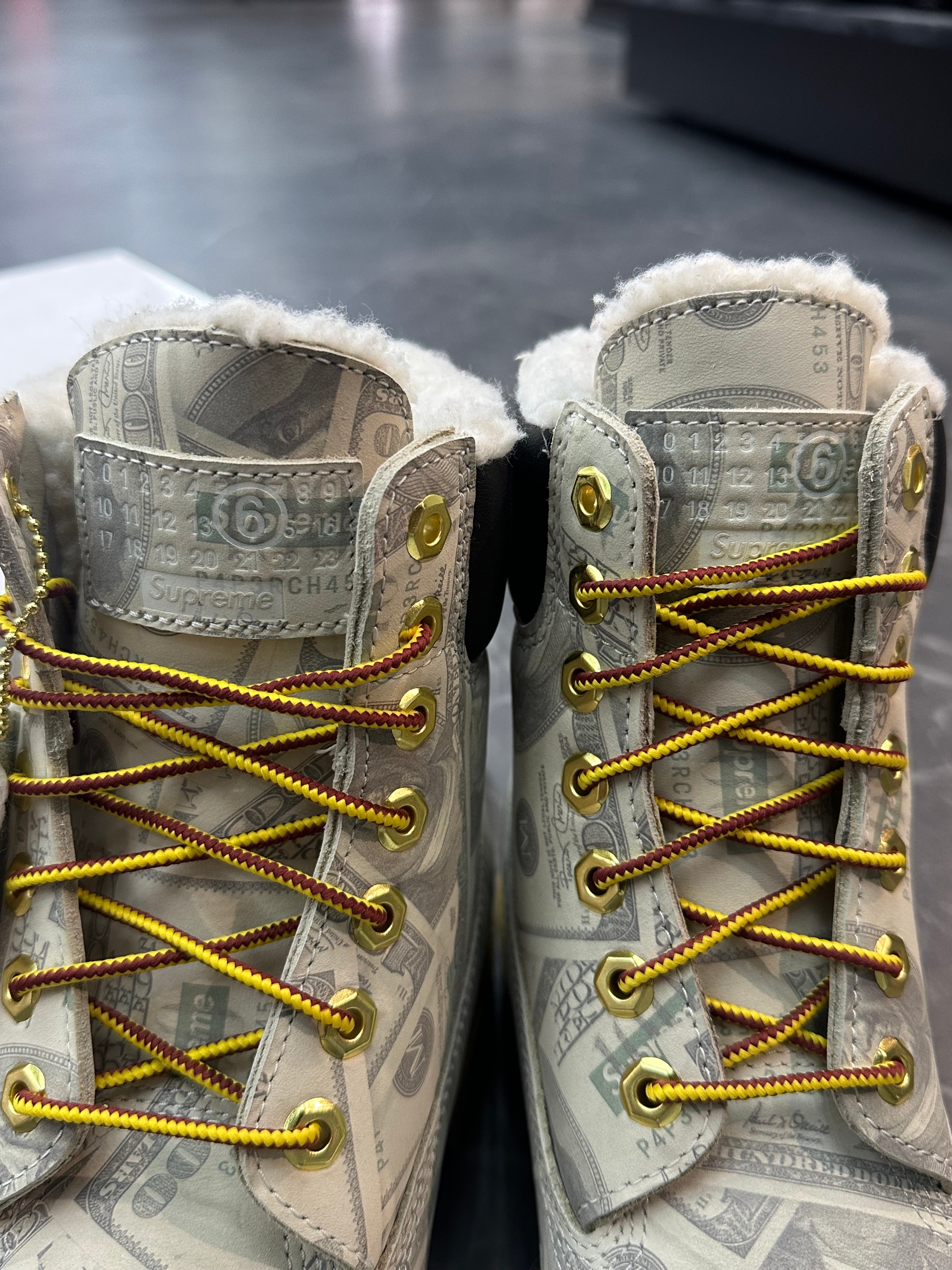 Timberland 6” Boot Supreme X MM6 Maison Margiela “$100 Bills”