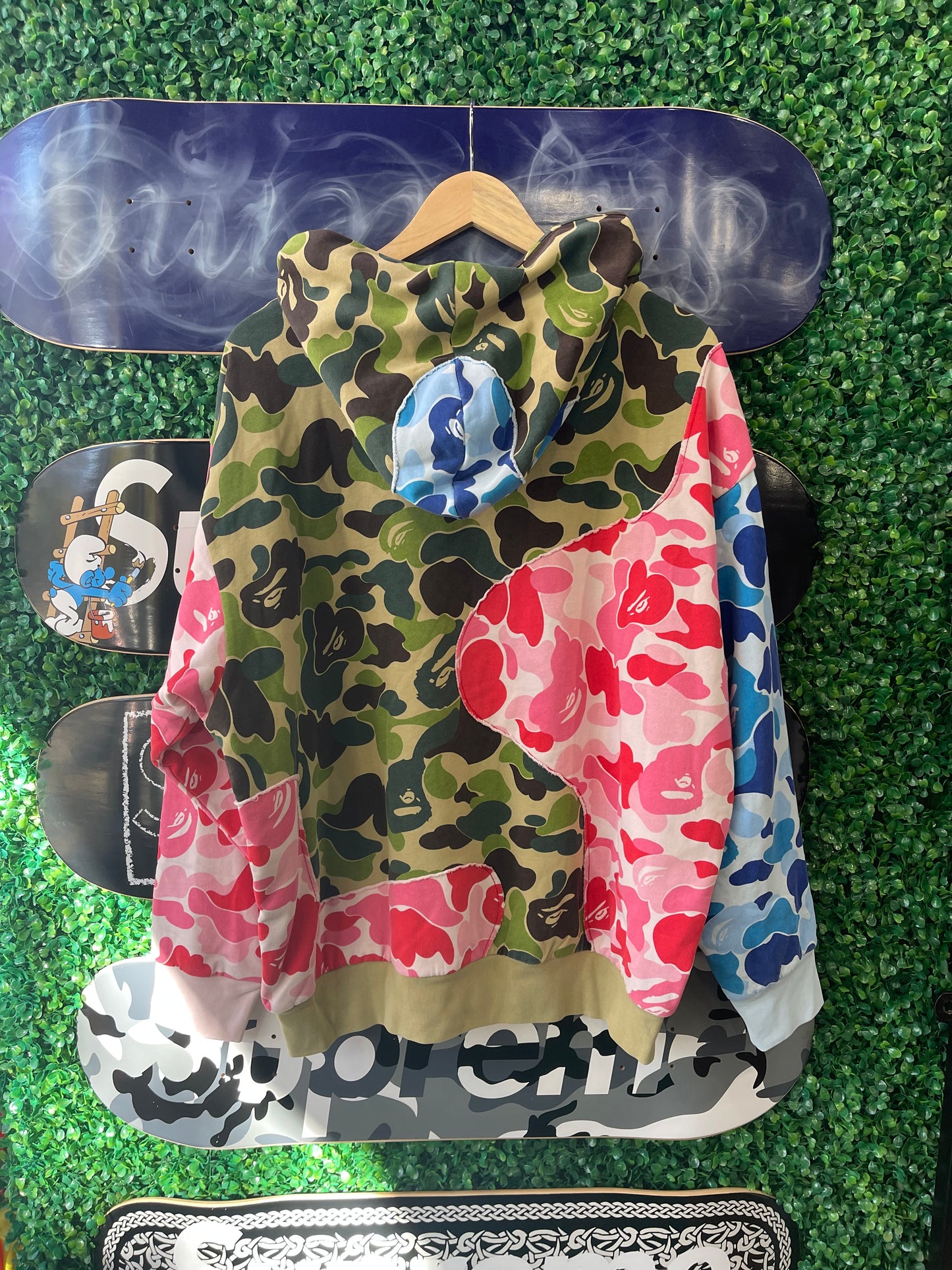 Bape ABC Camo Patchwork Zip Up Hoodie