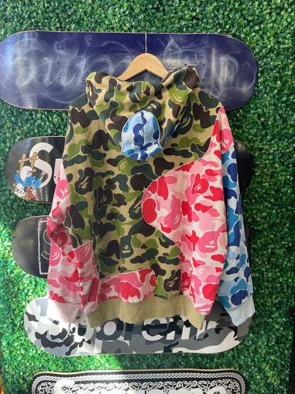 Bape ABC Camo Patchwork Zip Up Hoodie