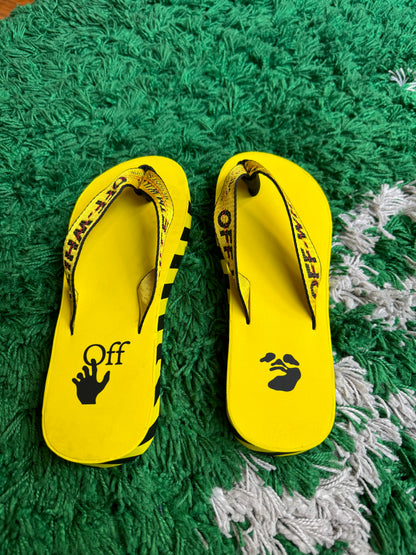 Off White Industrial Flip Flops “Yellow”