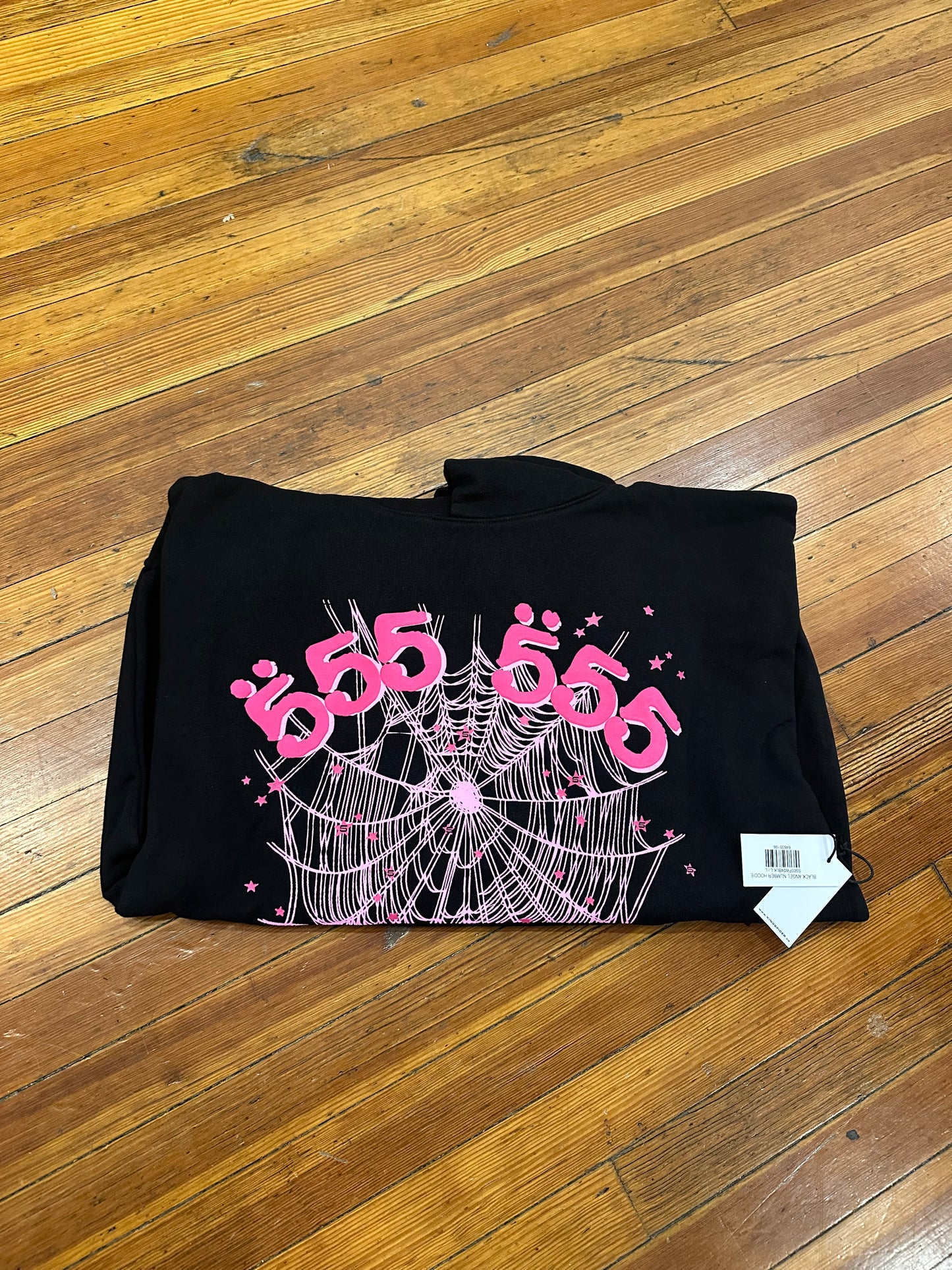 Sp5der Hoodie Angel Number “Black Pink”