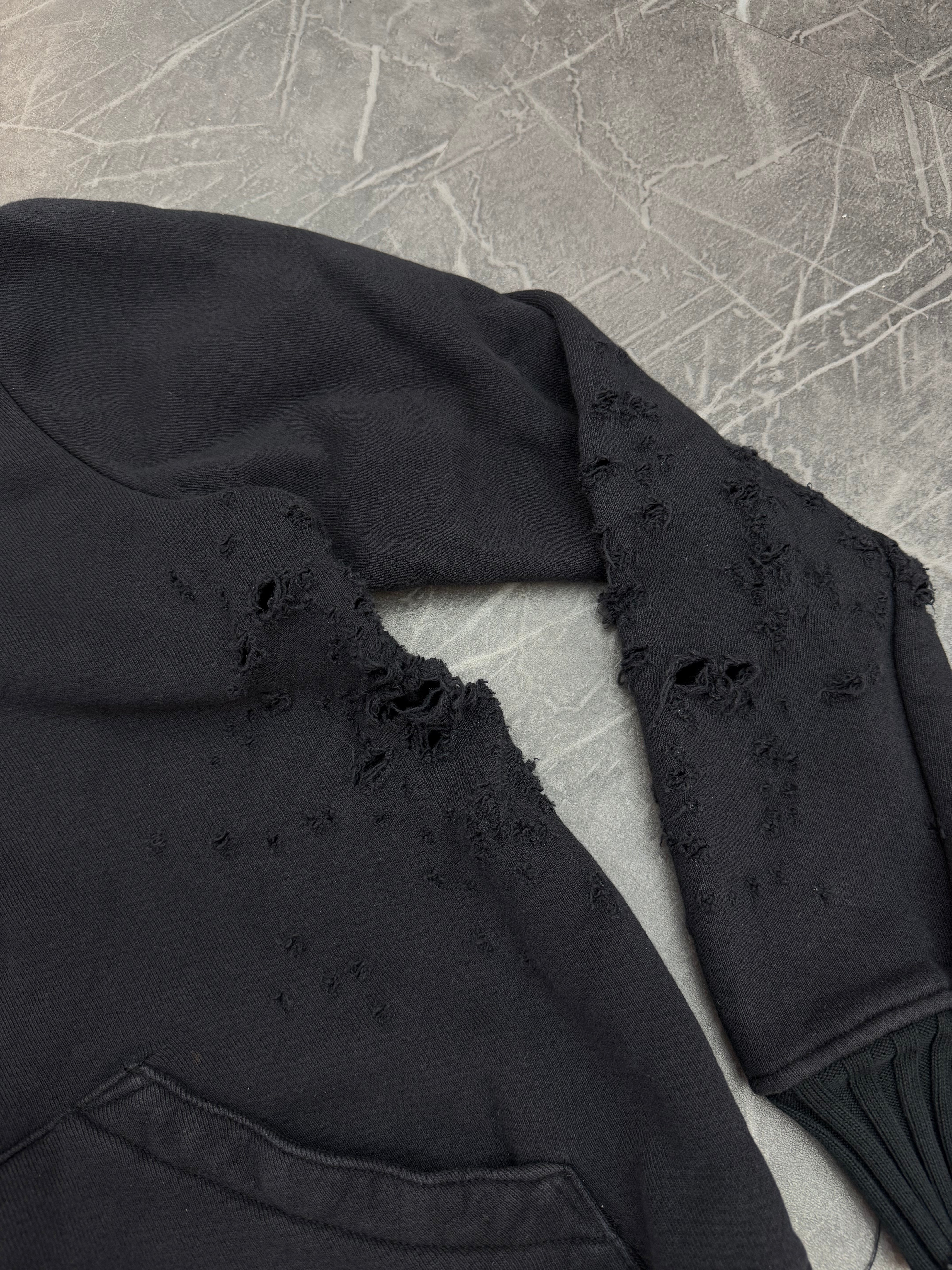 Amiri Zip Up Black Distressed